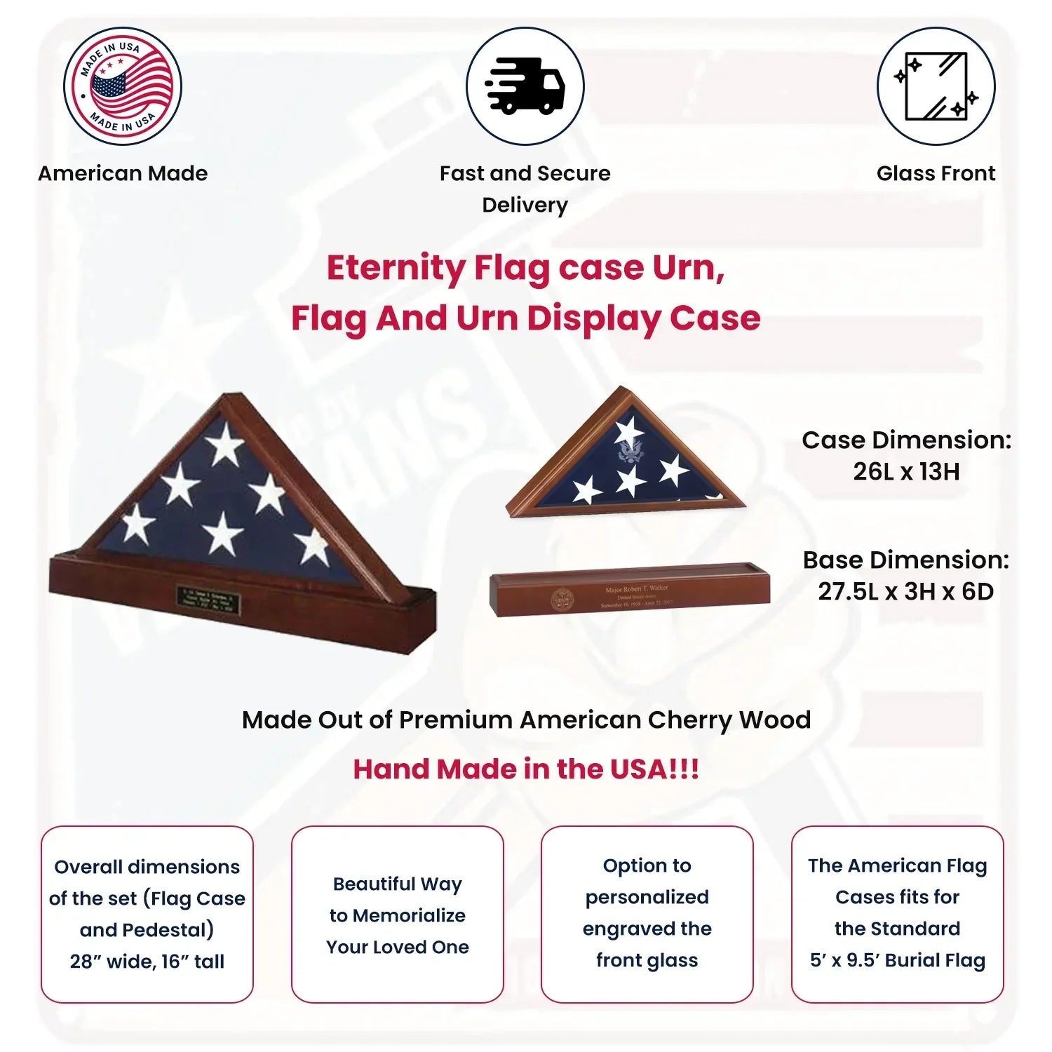 Eternity Flag Case and Urn.