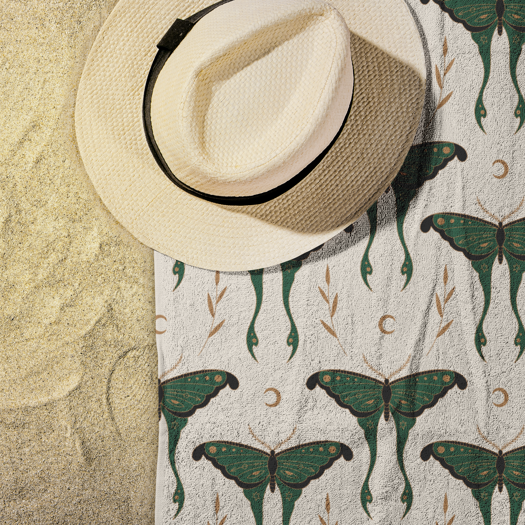 Ethereal Wings Luna Moth Bath and Beach Towel