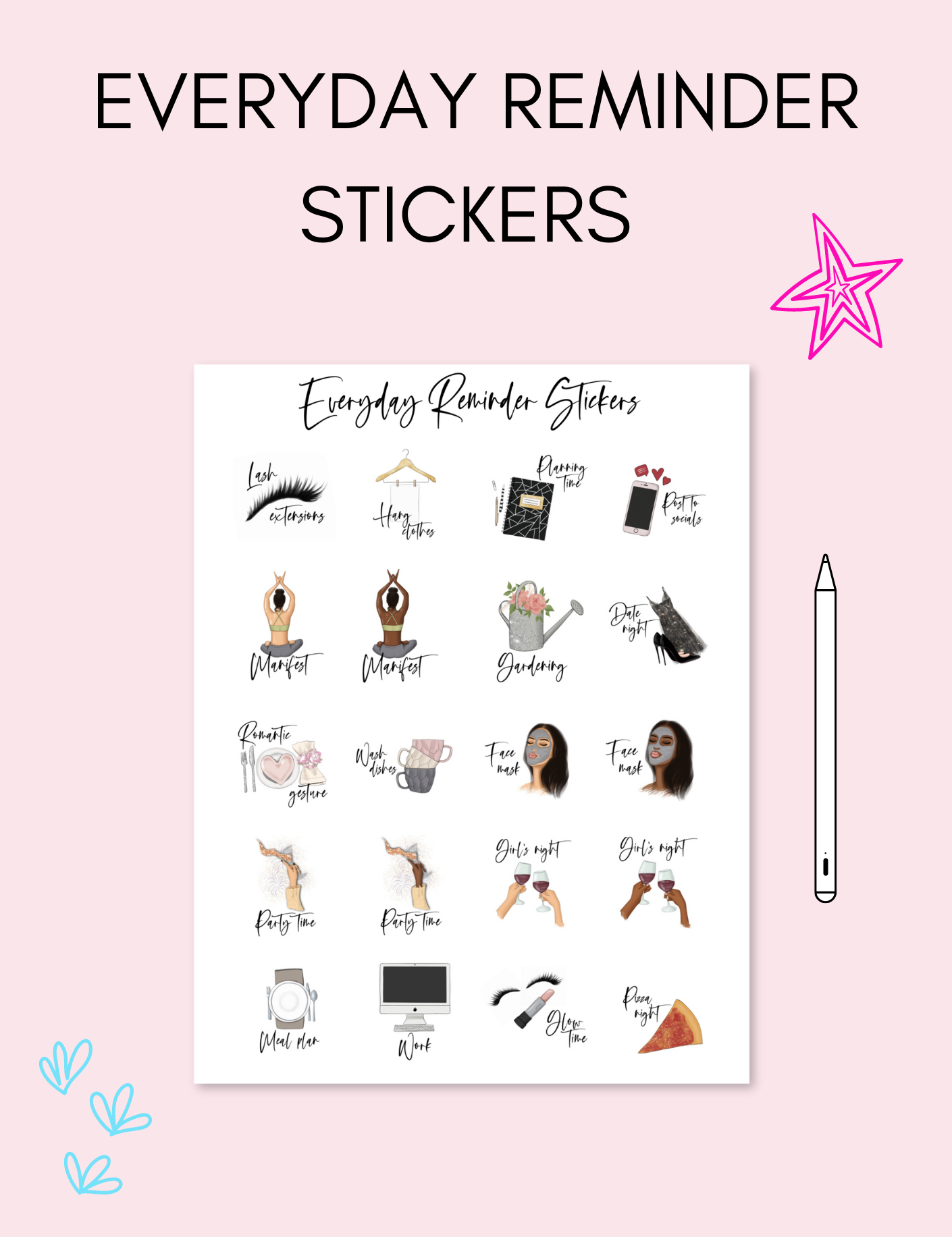 Digital Everyday Reminder Stickers