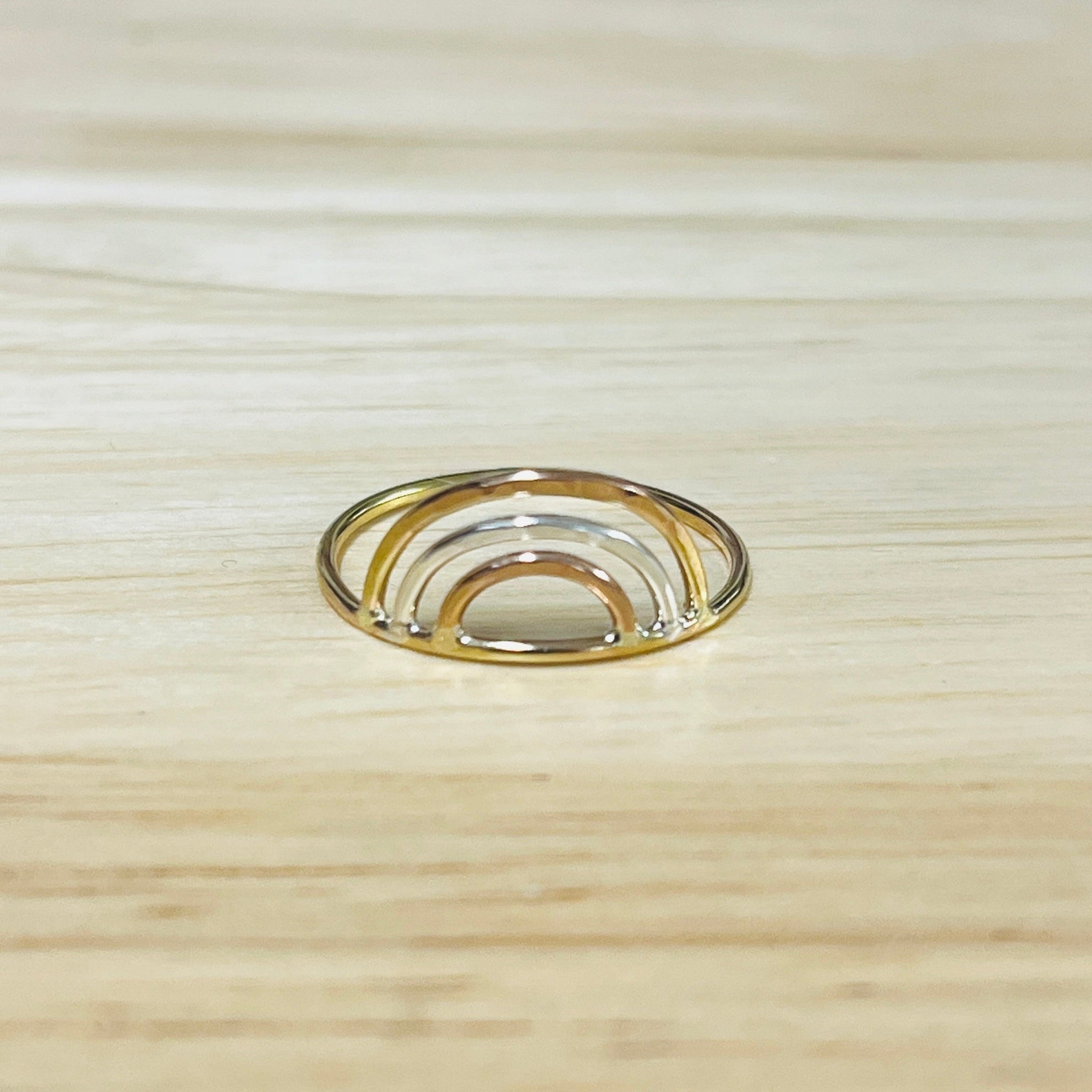 14K Gold filled TRIPLE ARCH RING