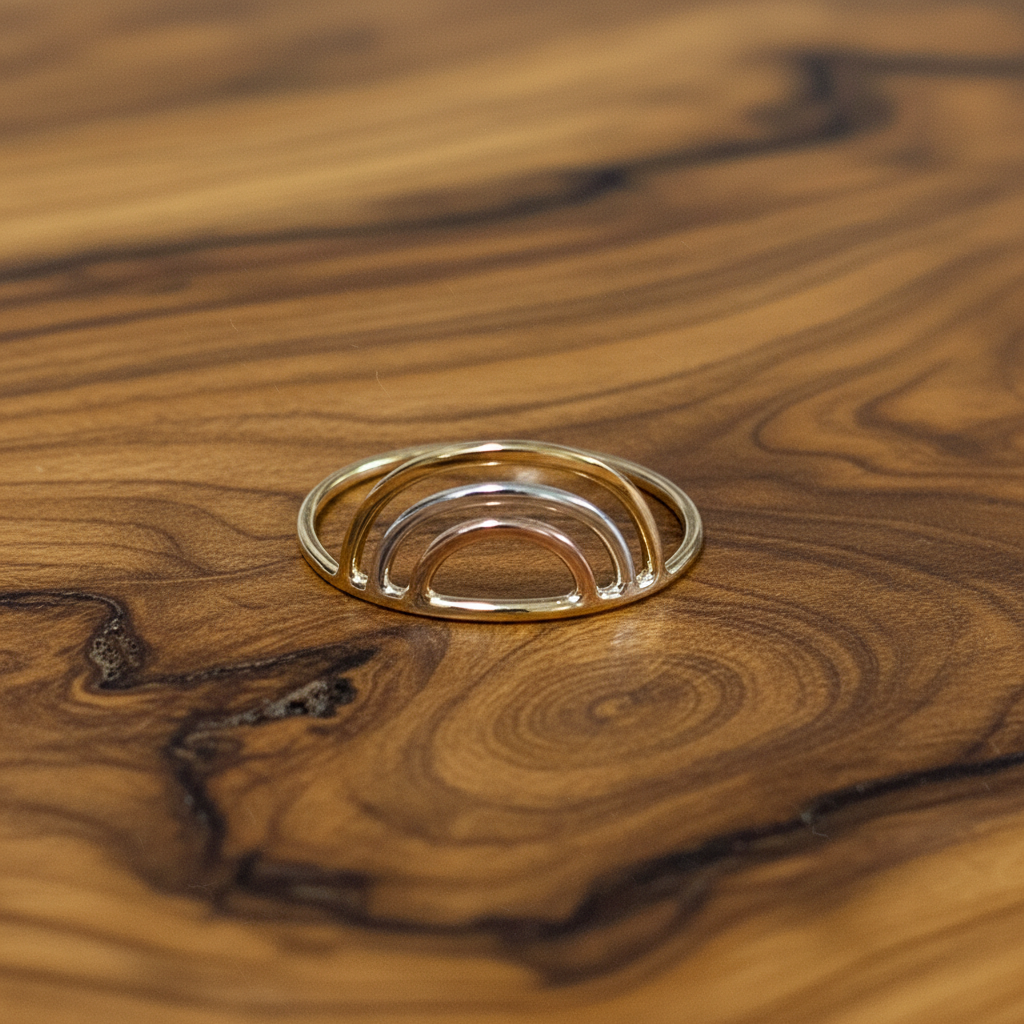 14K Gold filled TRIPLE ARCH RING