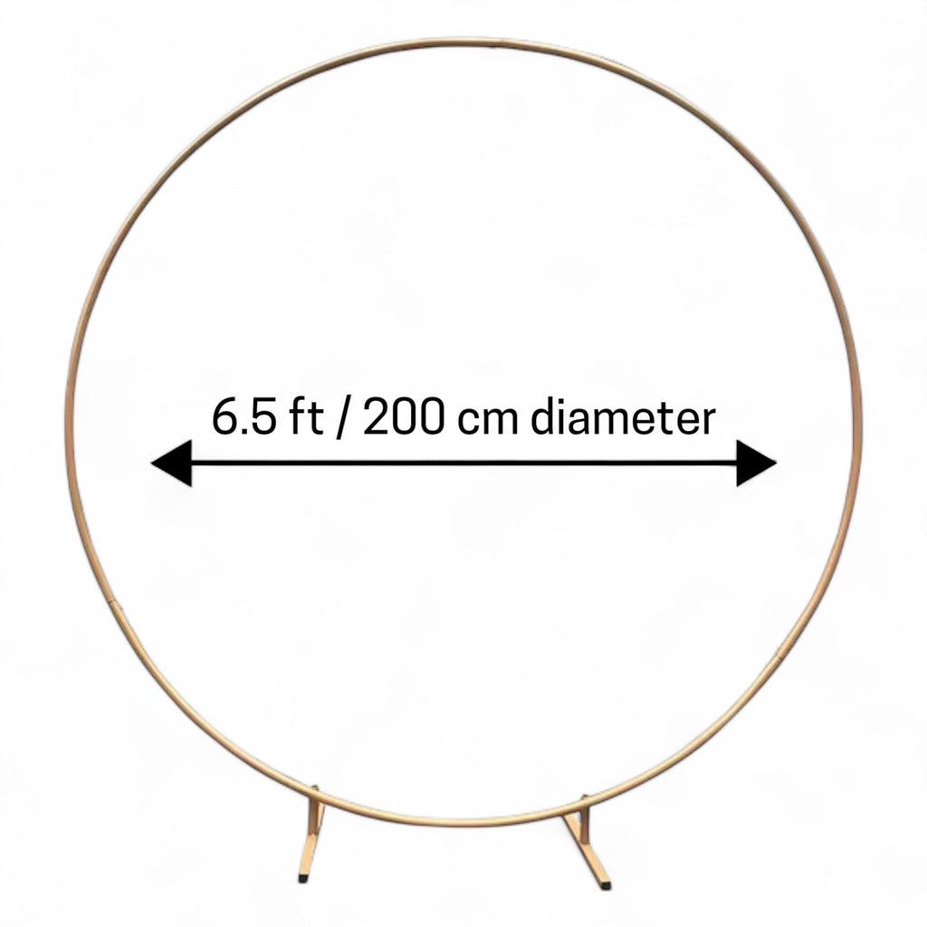 Vorte Round Wedding Backdrop Stand - 6.5 FT Gold Metal Arch