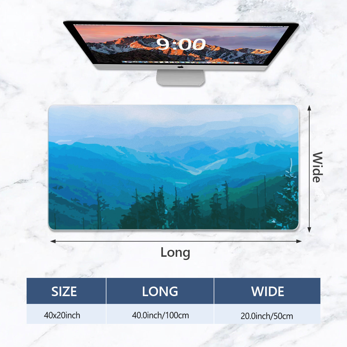 Tennessee's Smokey Mountains View 40" x 20" Desk Mat