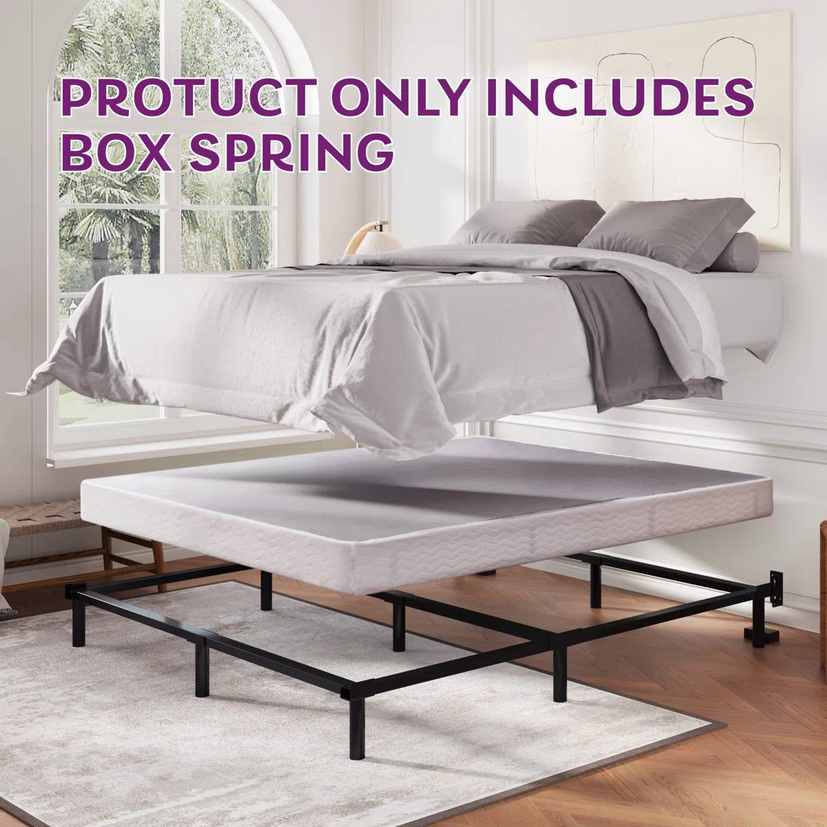 Full size 5-inch Low Profile Metal Box Spring Mattress Foundation with Cover
