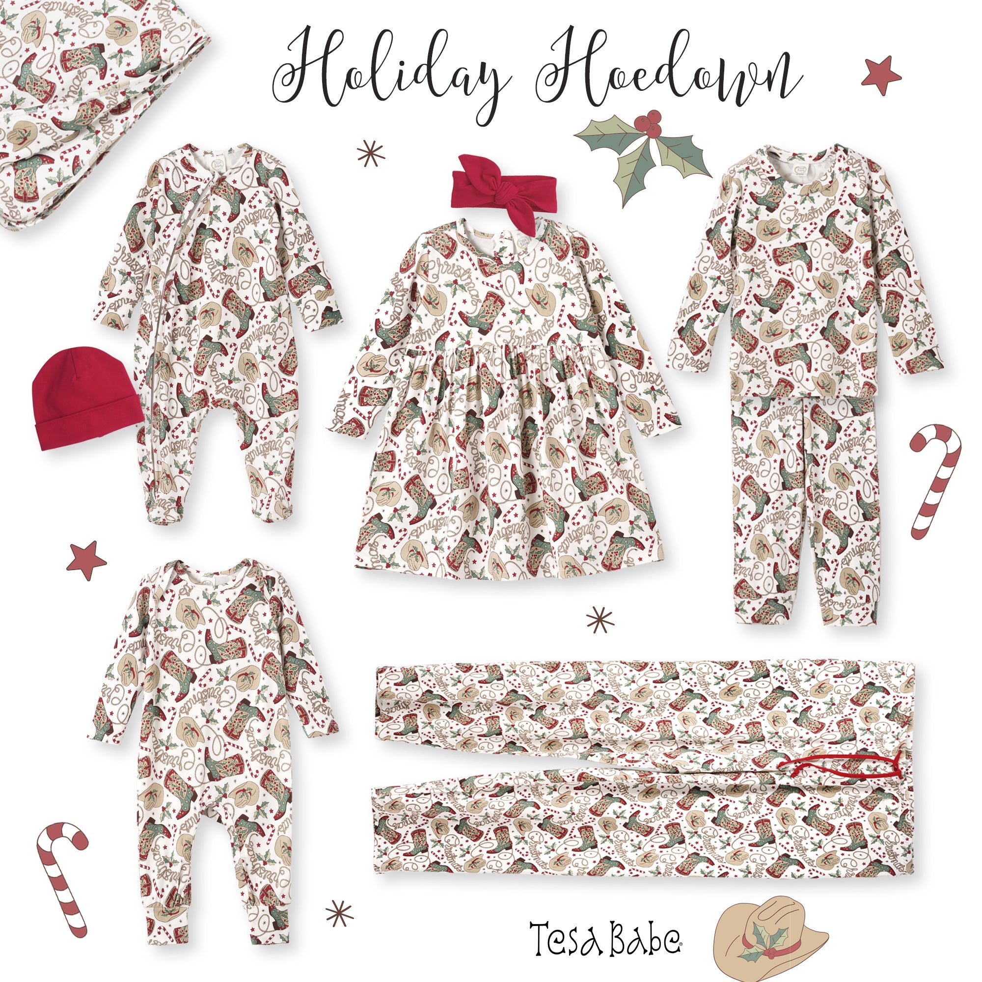 Western Christmas Adult Pajama Pants – Soft Bamboo Unisex