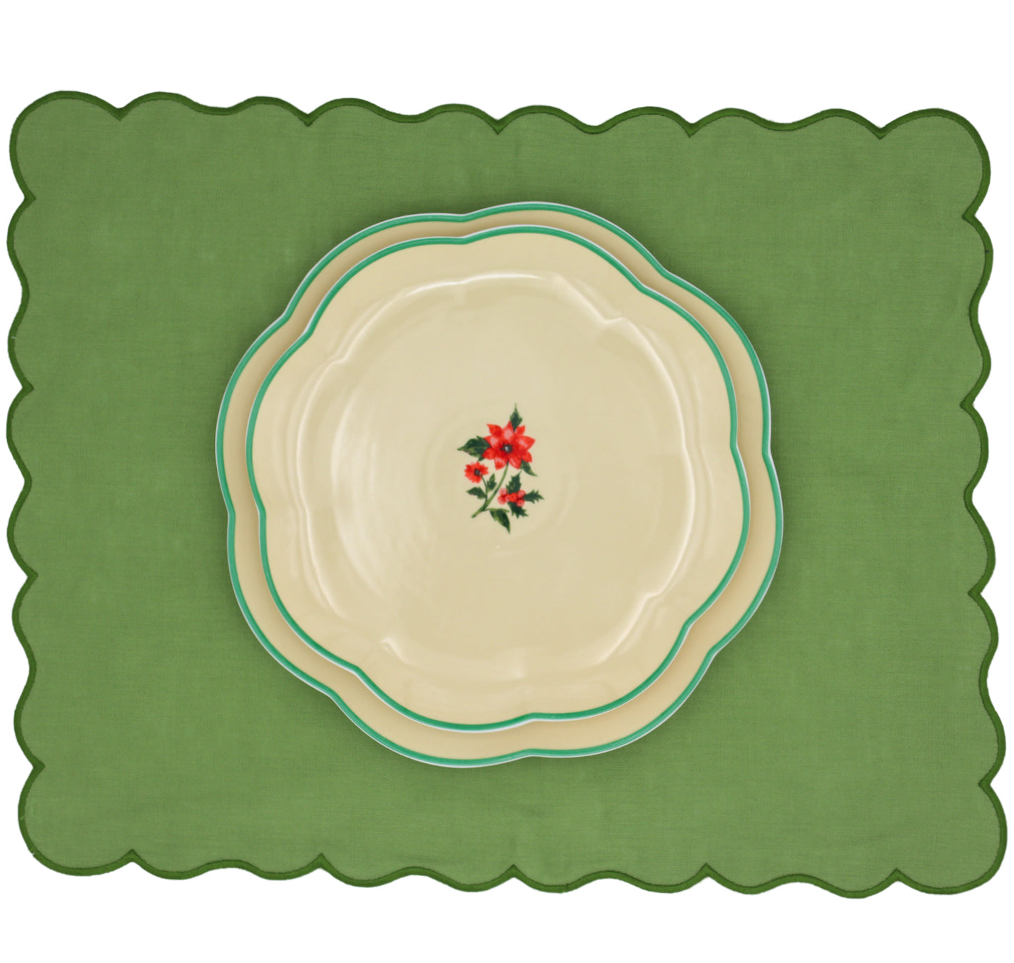 Fabled Flora Scalloped Starter Plate - Set of 4 (+1 Bonus Plate)