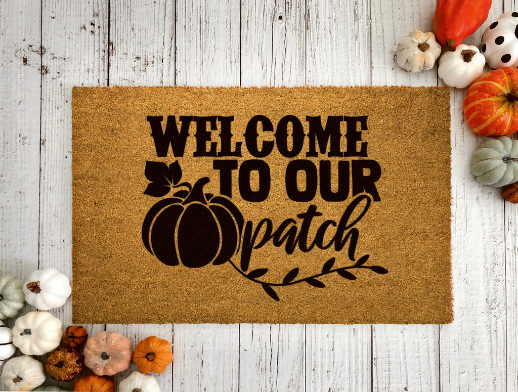 Welcome to Our Patch Fall Outdoor Bristle Doormat