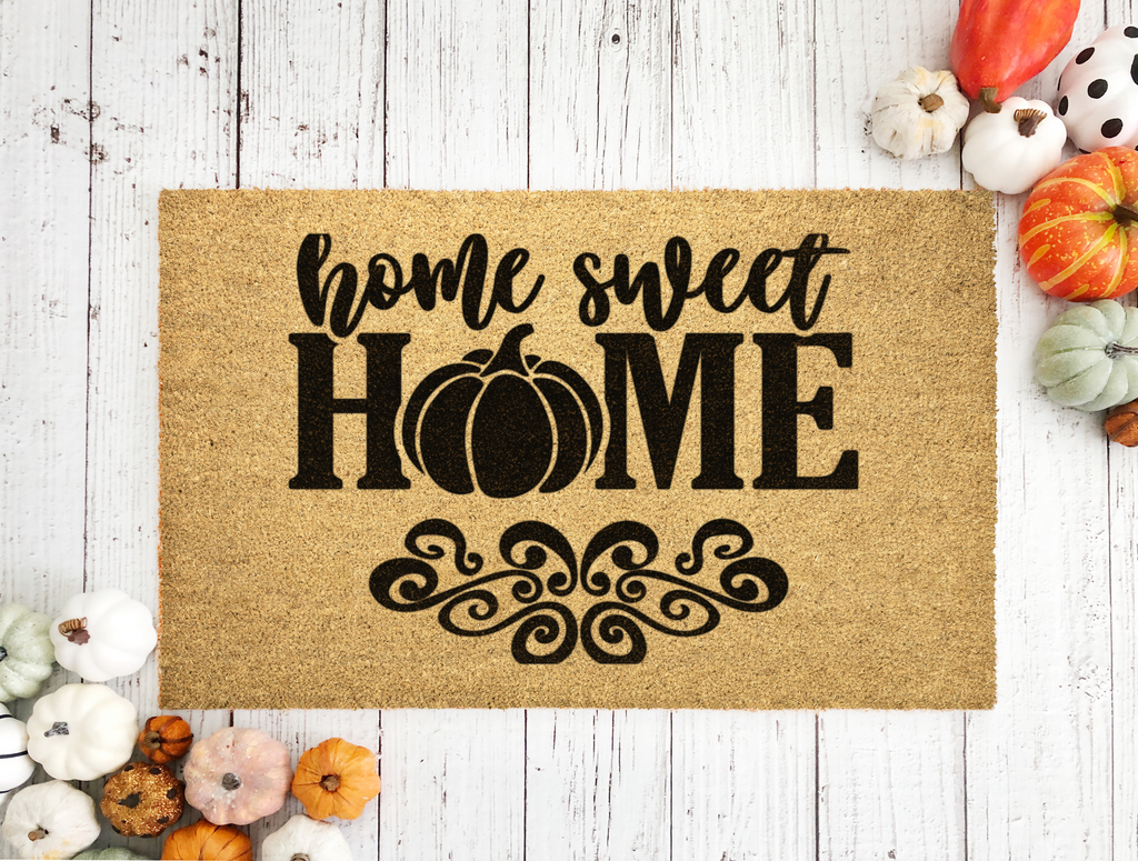 Home Sweet Home Pumpkin Outdoor Bristle Doormat