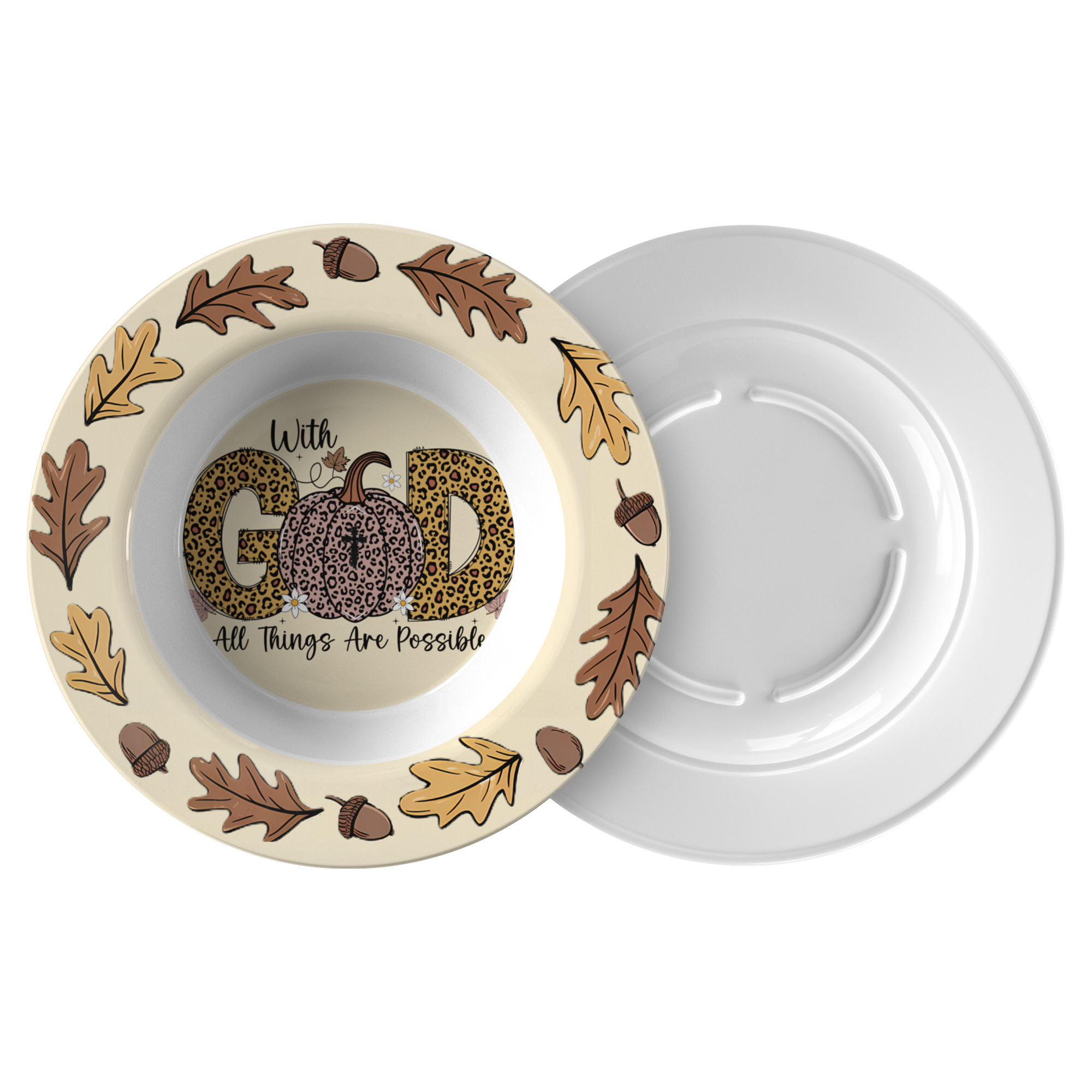 With God All Things Are Possible Fall Decor 8.5" Bowl