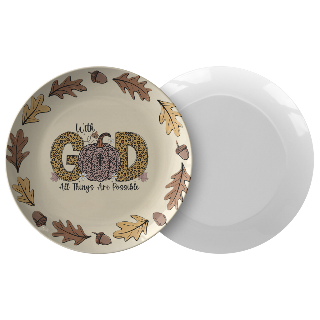 With God All Things Are Possible Fall Decor Dinner Plate - 10"