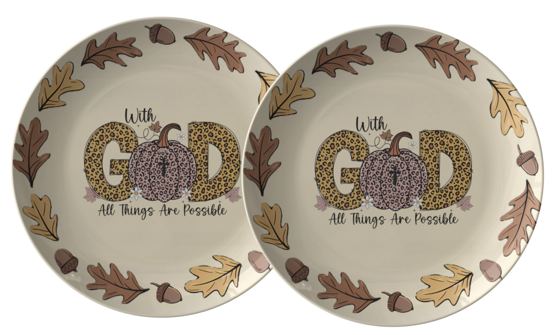 With God All Things Are Possible Fall Decor Dinner Plate - 10"