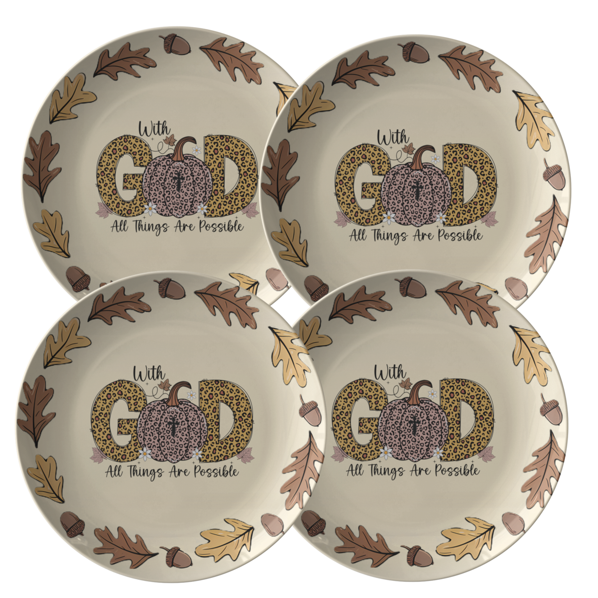 With God All Things Are Possible Fall Decor Dinner Plate - 10"