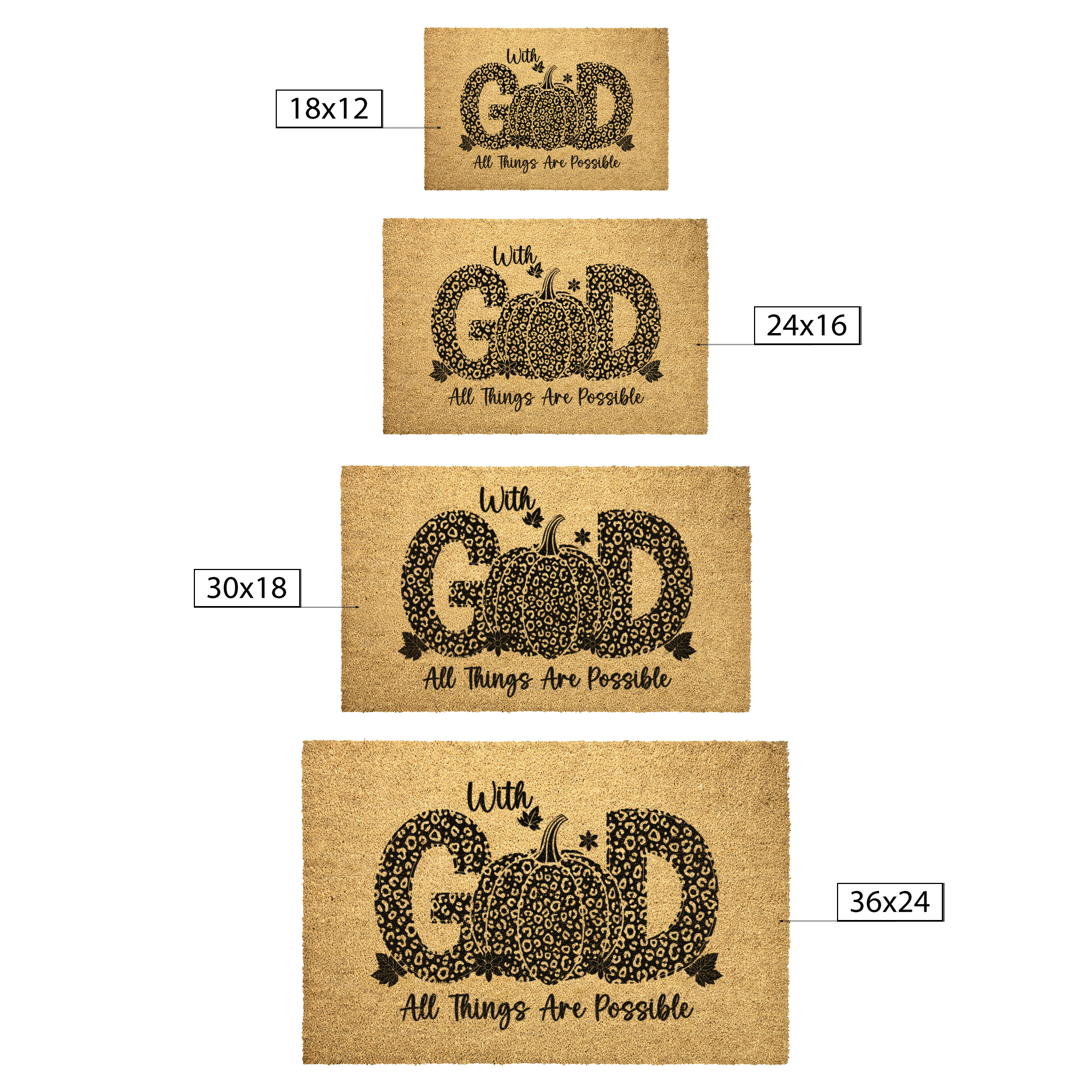 With God All Things Are Possible Fall Outdoor Bristle Doormat