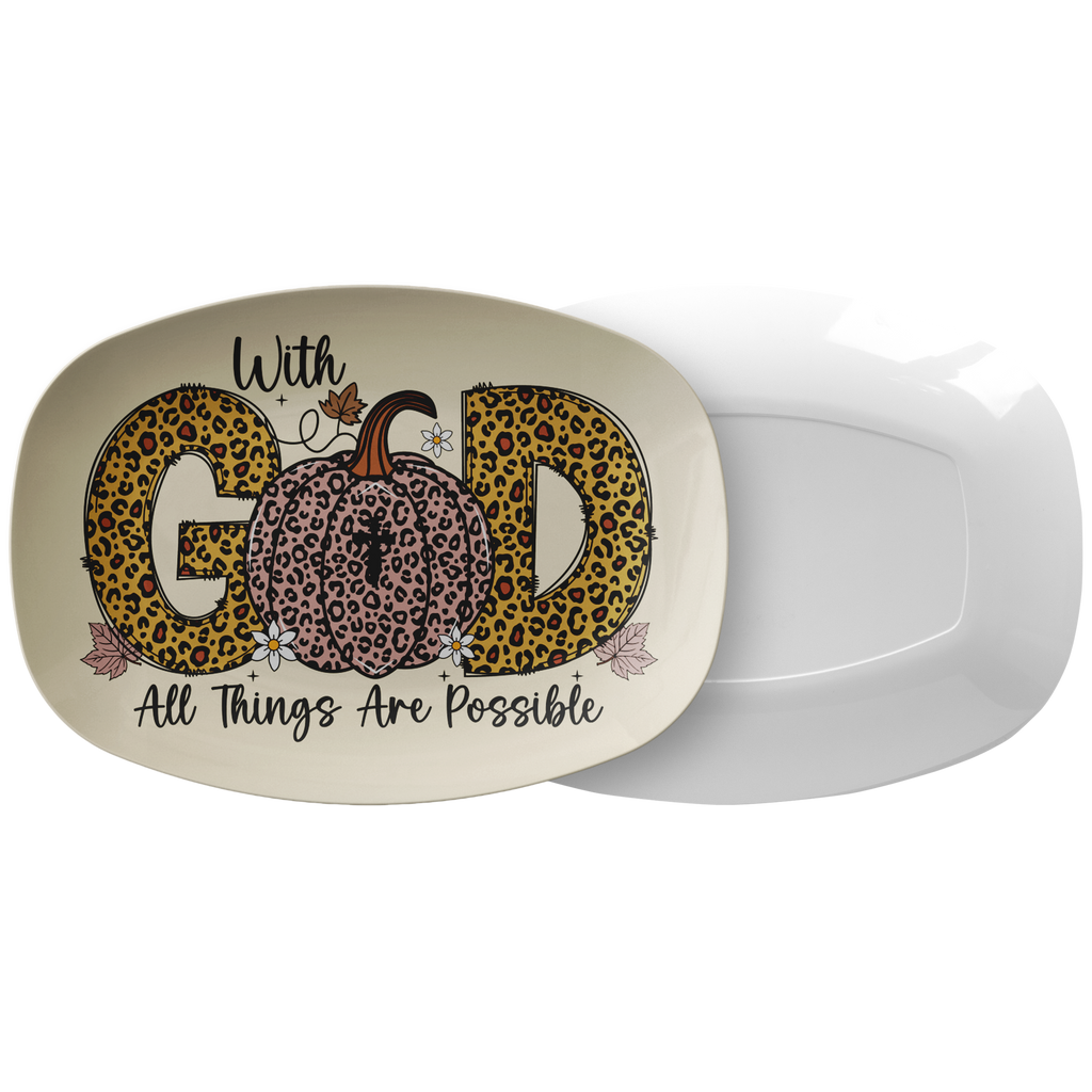 With God All Things Are Possible Fall Serving Platter - 10" x 14"