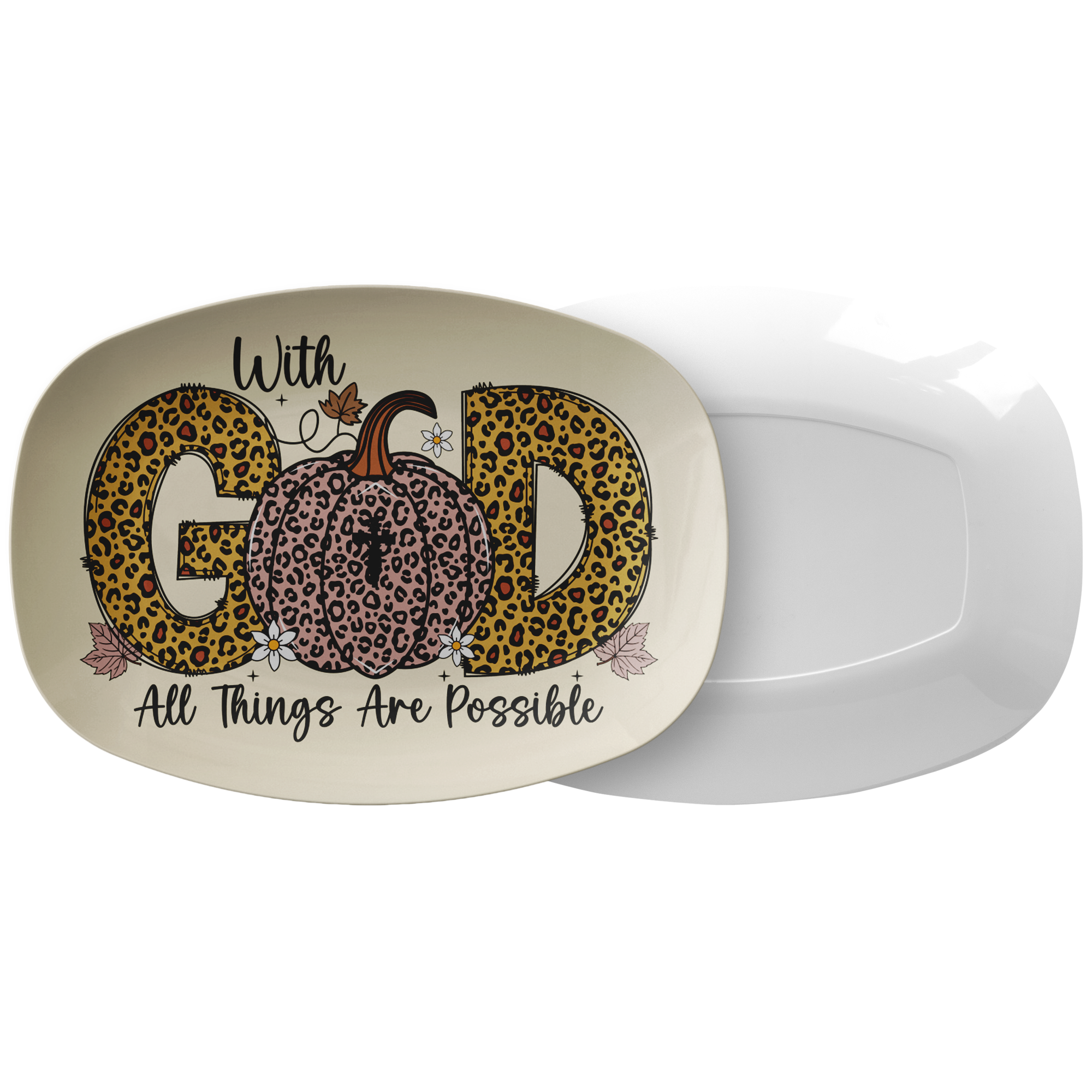 With God All Things Are Possible Fall Serving Platter - 10" x 14"