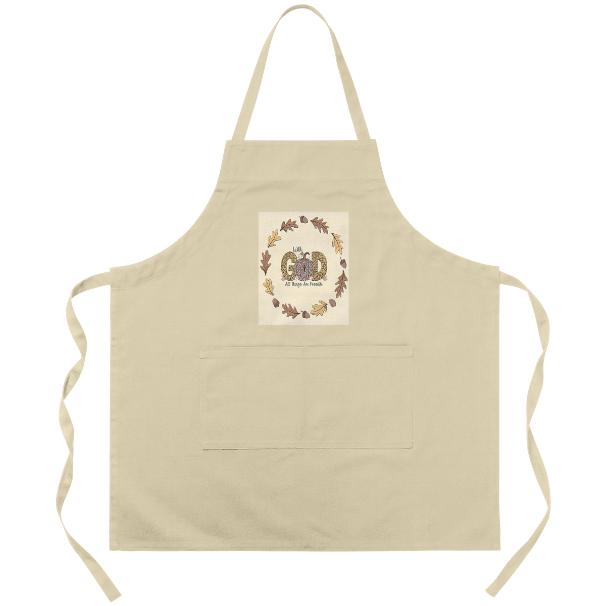 With God All Things Are Possible Fall Apron with Pockets