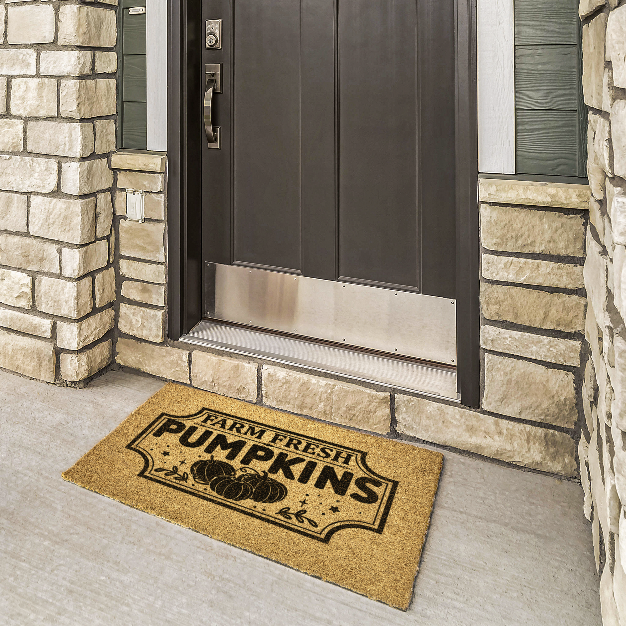 Farm Fresh Pumpkins Fall Outdoor Bristle Doormat