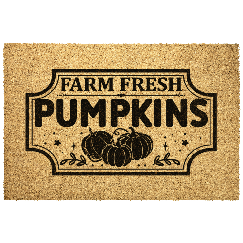 Farm Fresh Pumpkins Fall Outdoor Bristle Doormat
