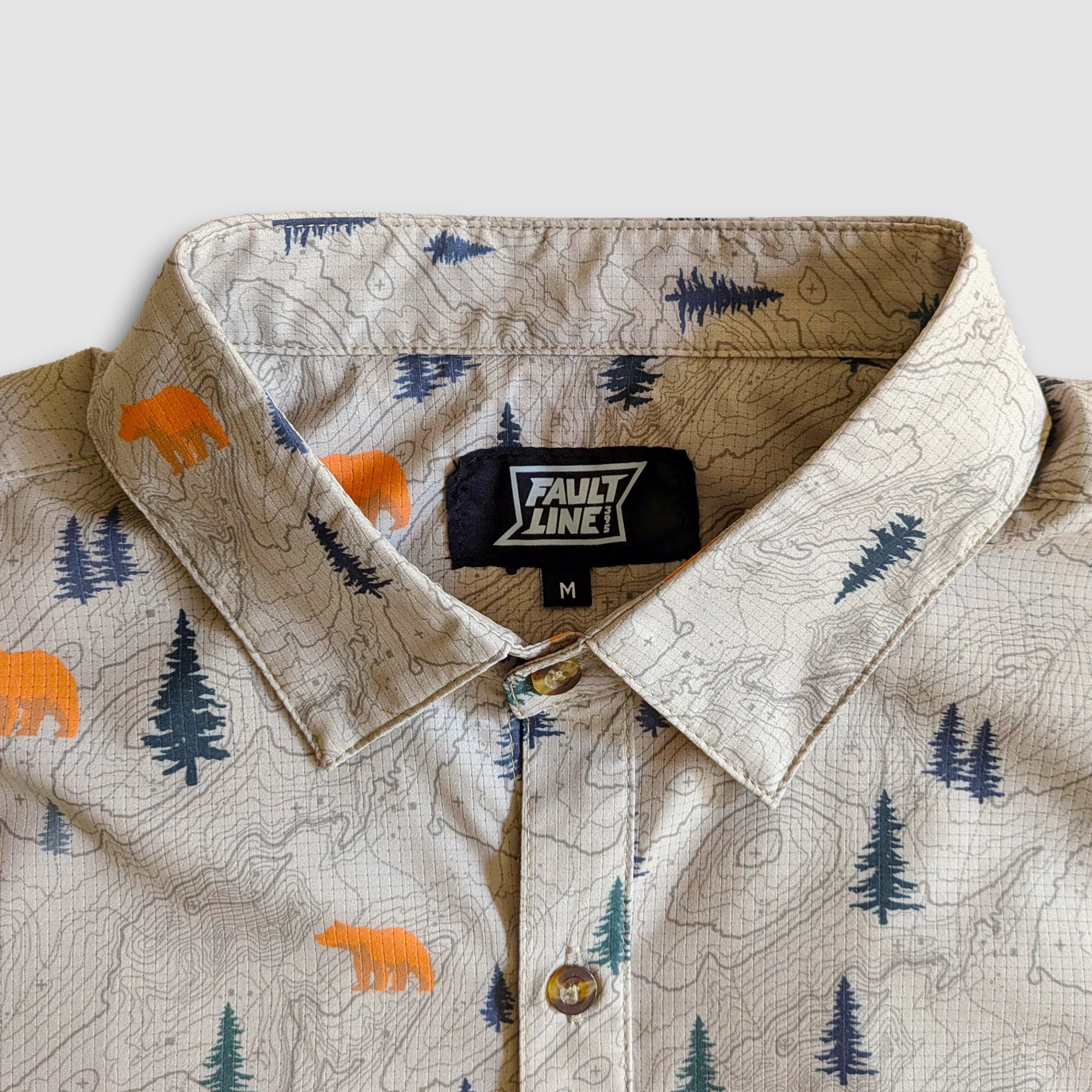 Langley Tech Button Up Shirt - Khaki/Bear