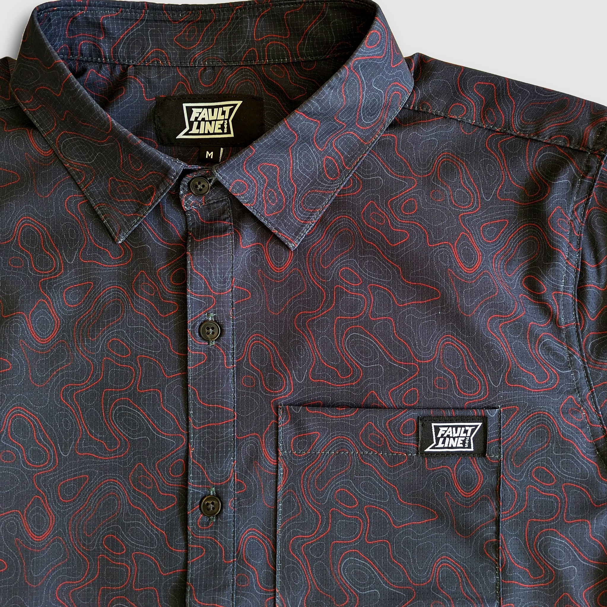 Langley Tech Button Up Shirt - Carbon/Topo