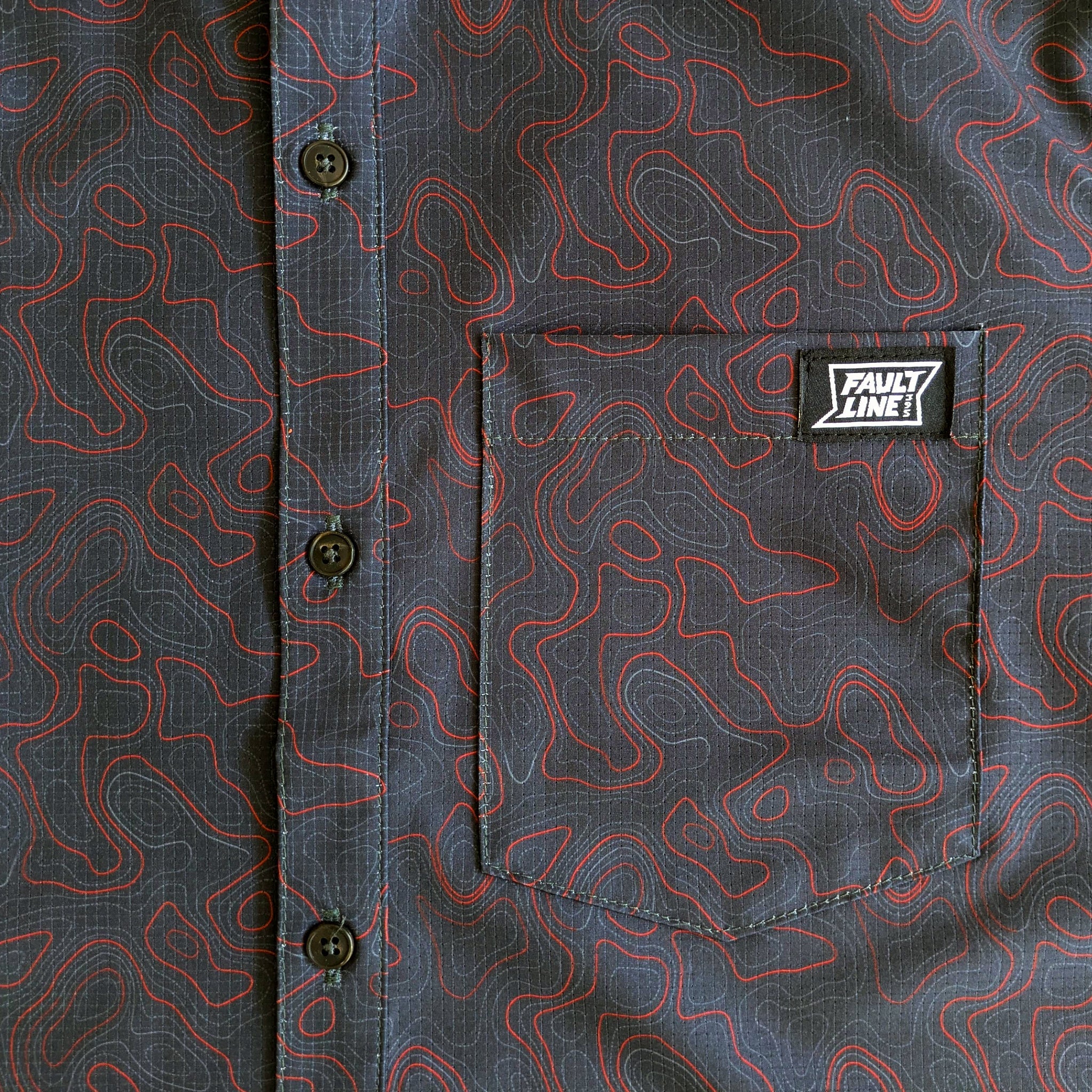 Langley Tech Button Up Shirt - Carbon/Topo