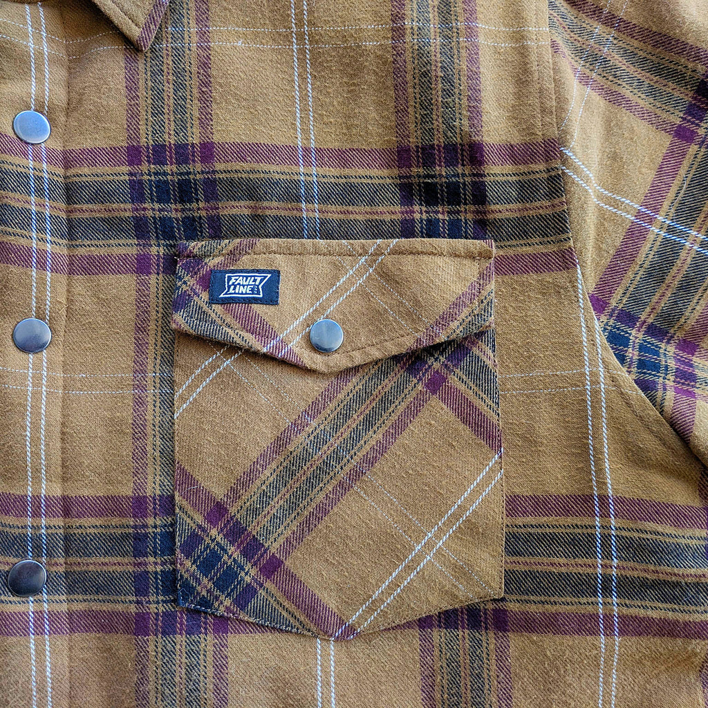 Juniper Insulated Flannel Shacket- Dijon/Maroon