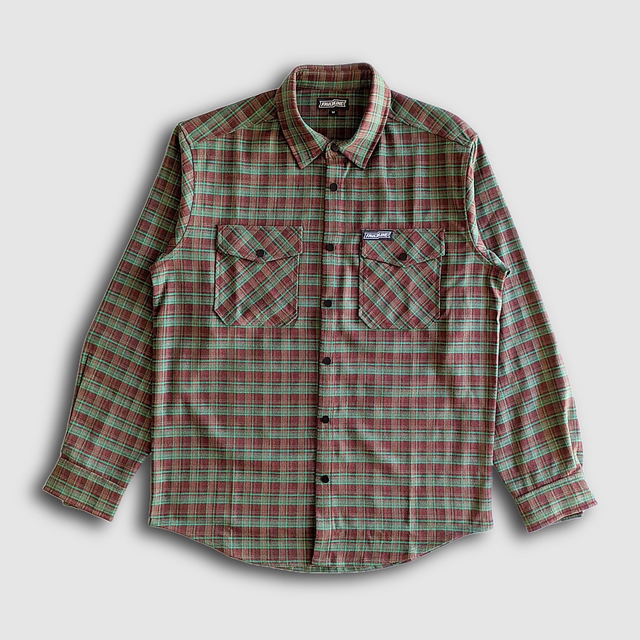 Highland Tech Flannel - Mint/Maroon