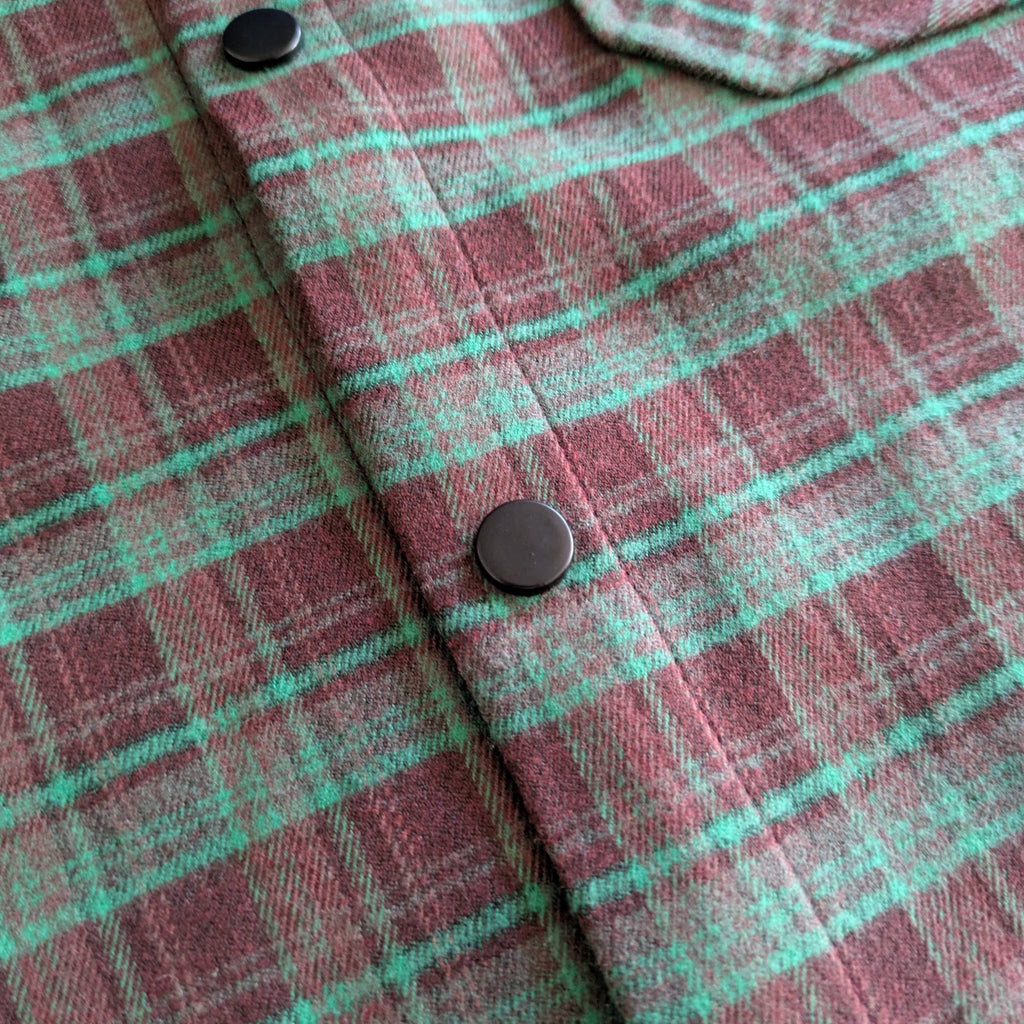 Highland Tech Flannel - Mint/Maroon