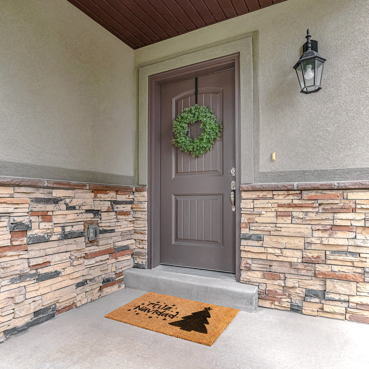 Feliz Navidad Holiday Outdoor Bristle Doormat