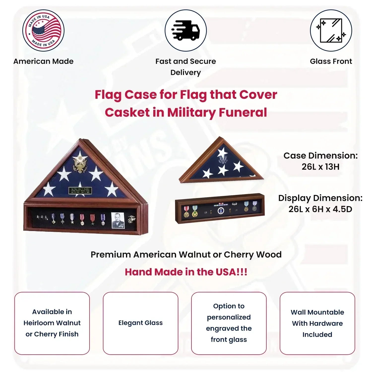 American Flag Case and Medal Display Case - Presidential.