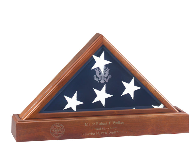 Large Flag Display case for 5 x 9.5 Flag - Burial Flag - 3ft x 5ft American flag or 5ft x 9.5ft flag, American Burial Flag.