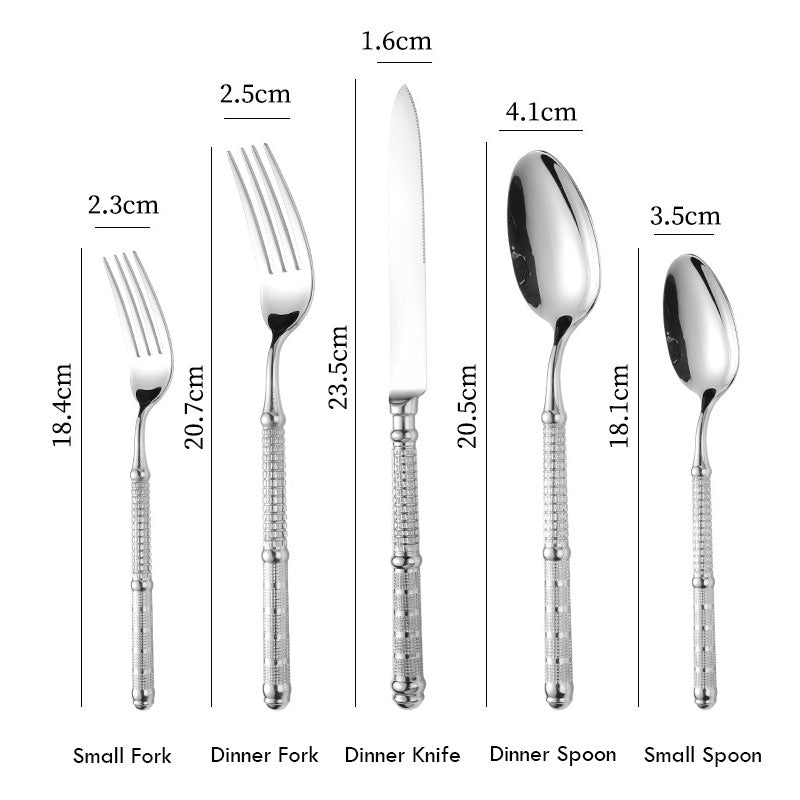 France Embossed Vintage Luxury Gilded Flatware Set | 3CARATS