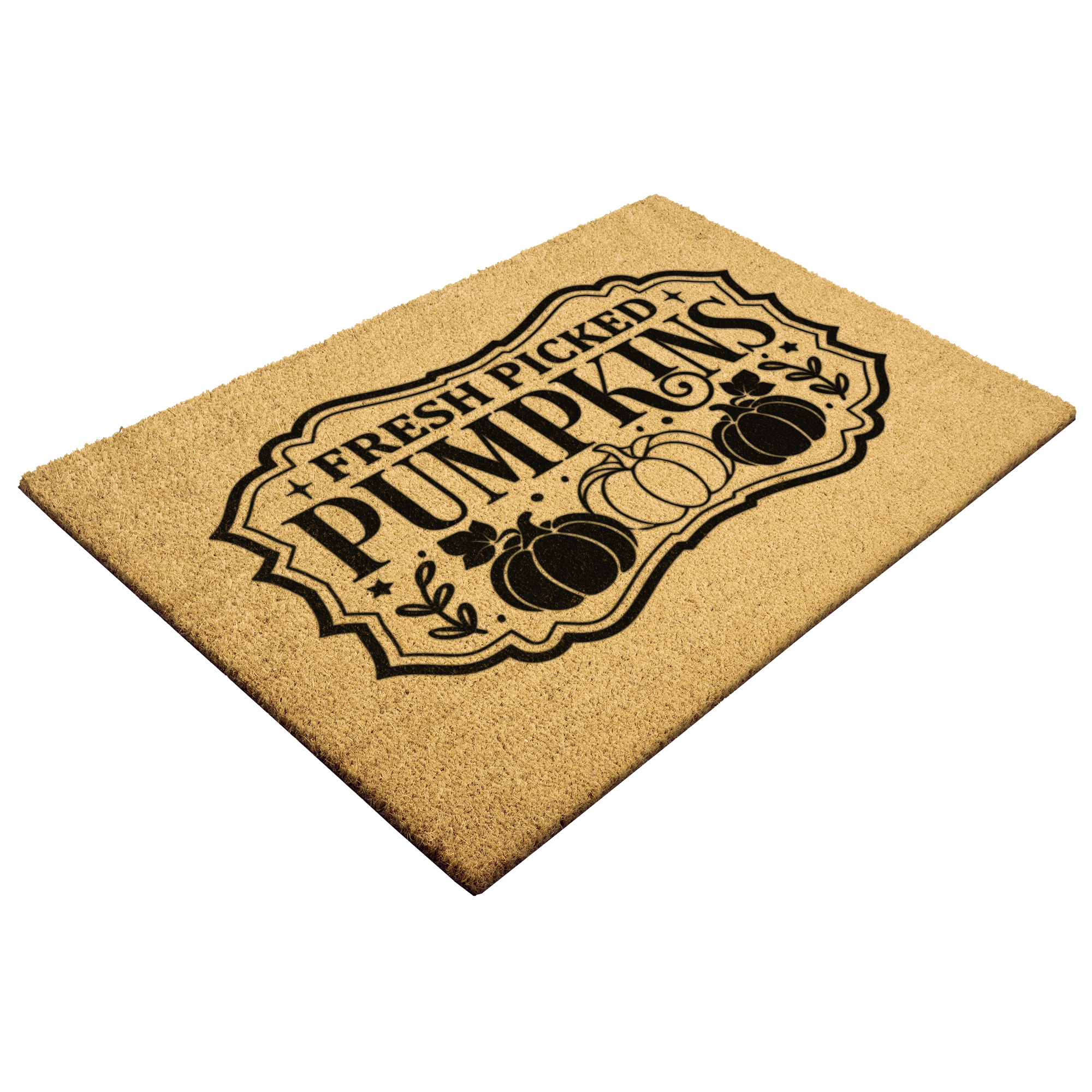 Fresh Picked Pumpkins Fall Outdoor Bristle Doormat
