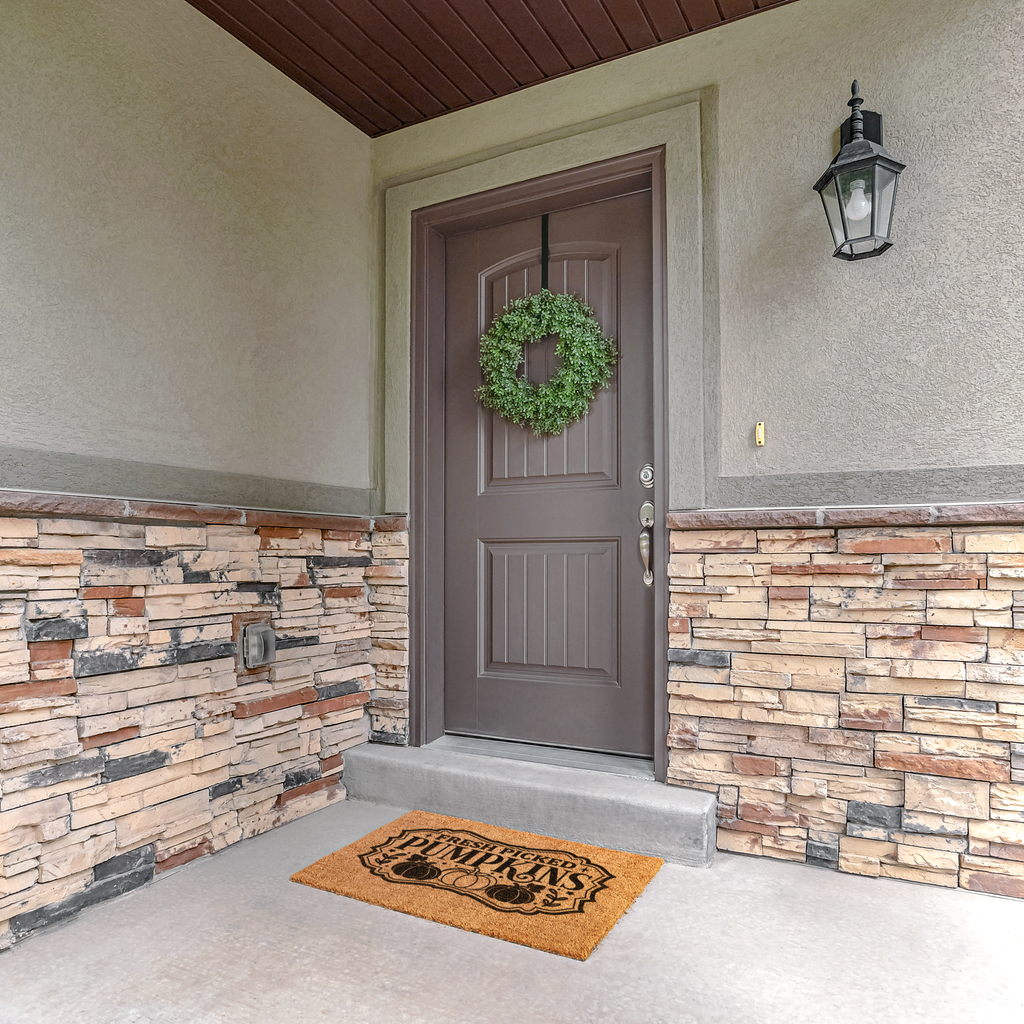 Fresh Picked Pumpkins Fall Outdoor Bristle Doormat