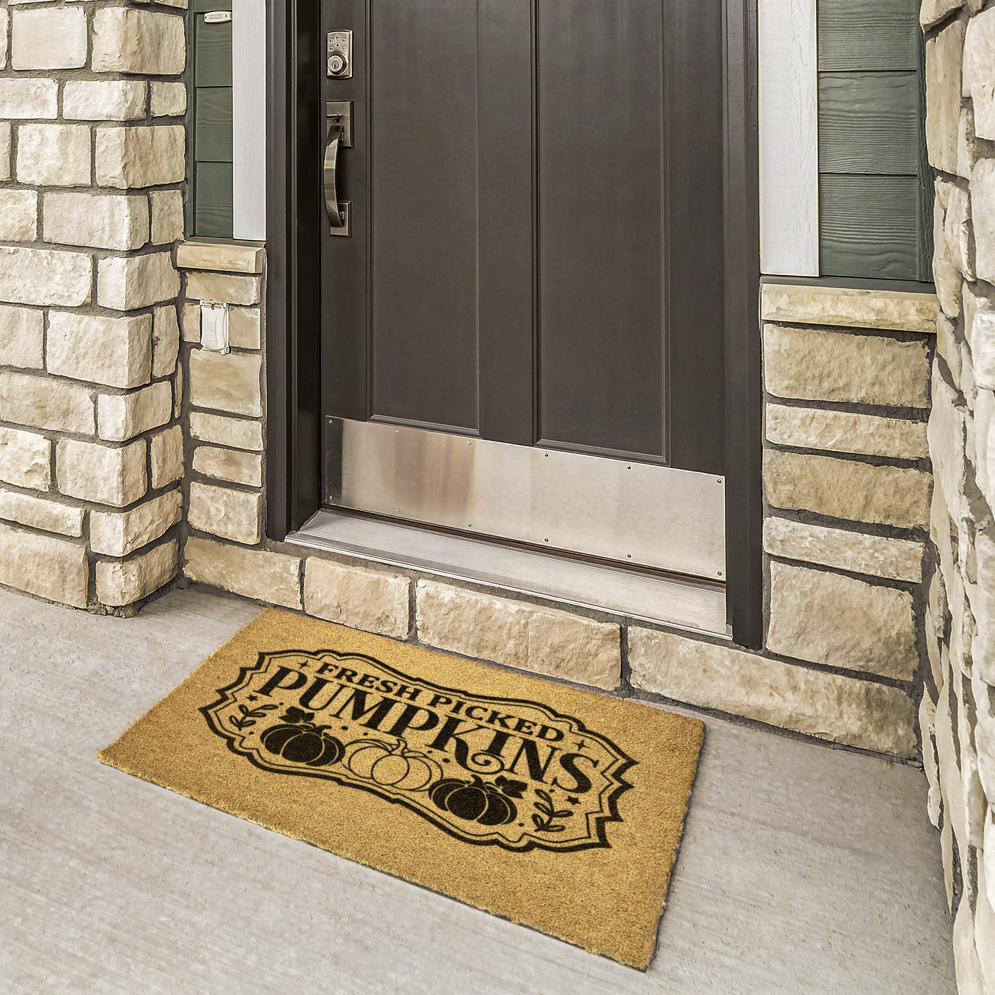 Fresh Picked Pumpkins Fall Outdoor Bristle Doormat