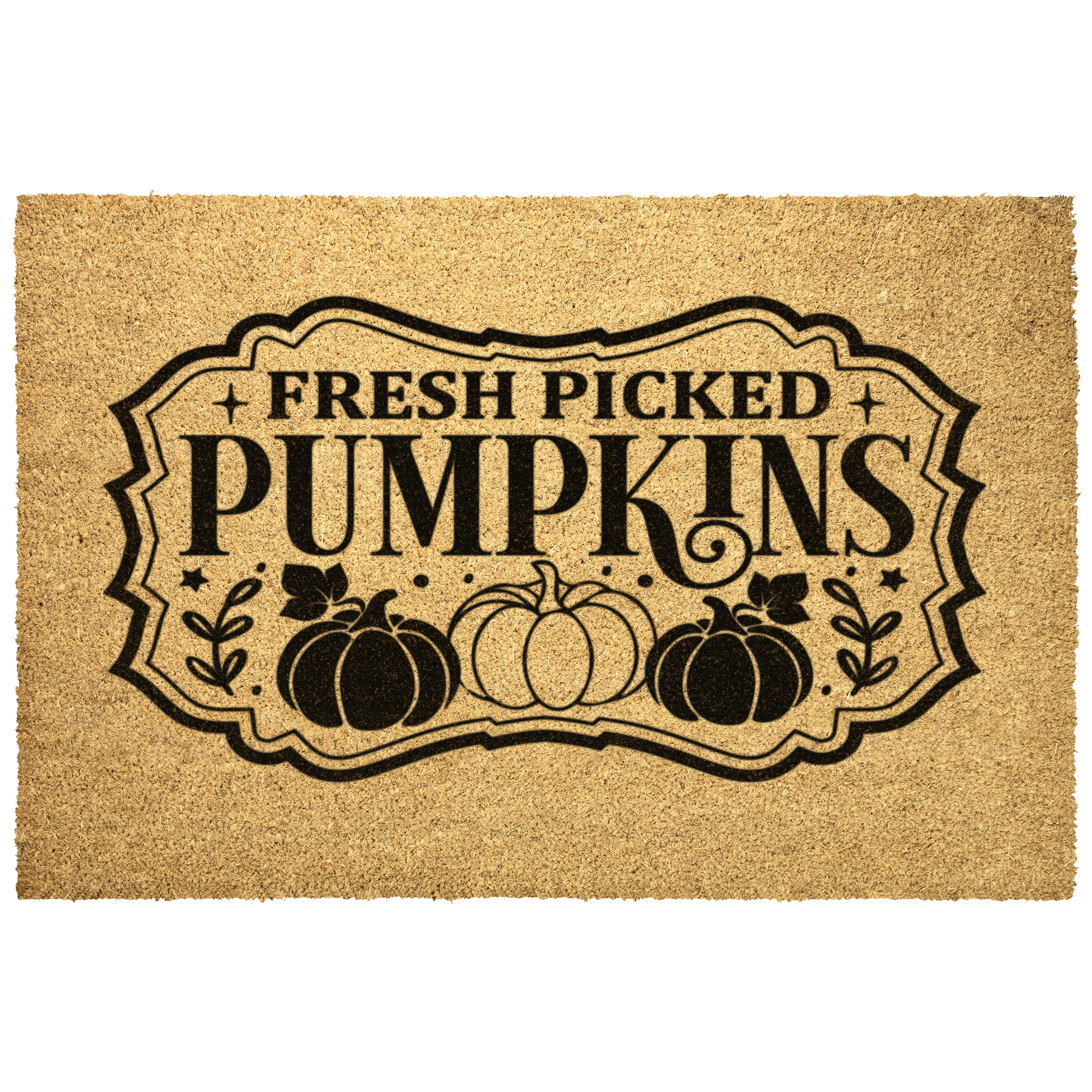 Fresh Picked Pumpkins Fall Outdoor Bristle Doormat
