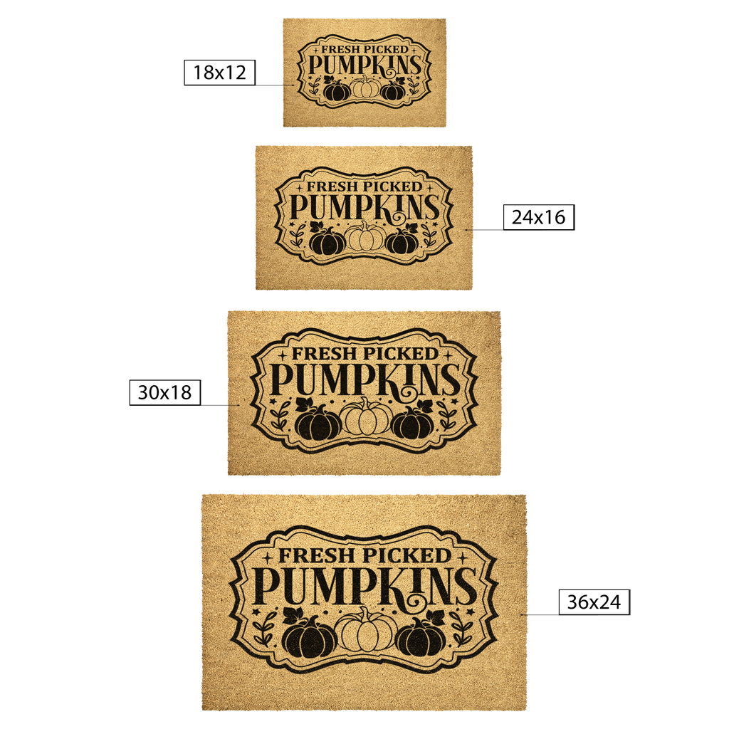Fresh Picked Pumpkins Fall Outdoor Bristle Doormat