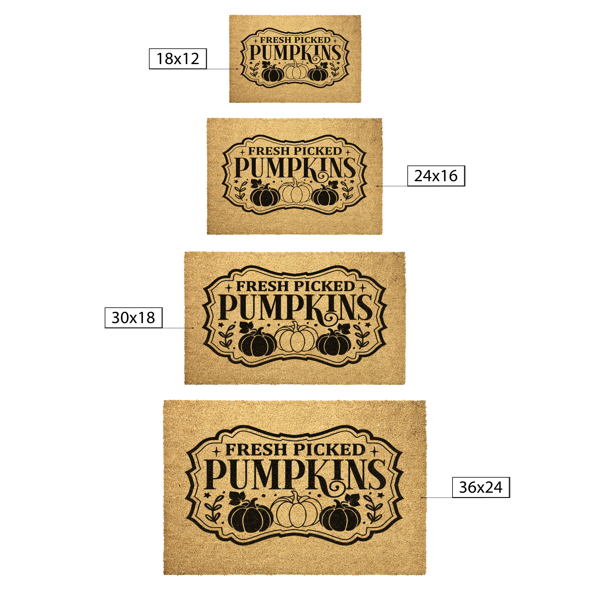 Fresh Picked Pumpkins Fall Outdoor Bristle Doormat