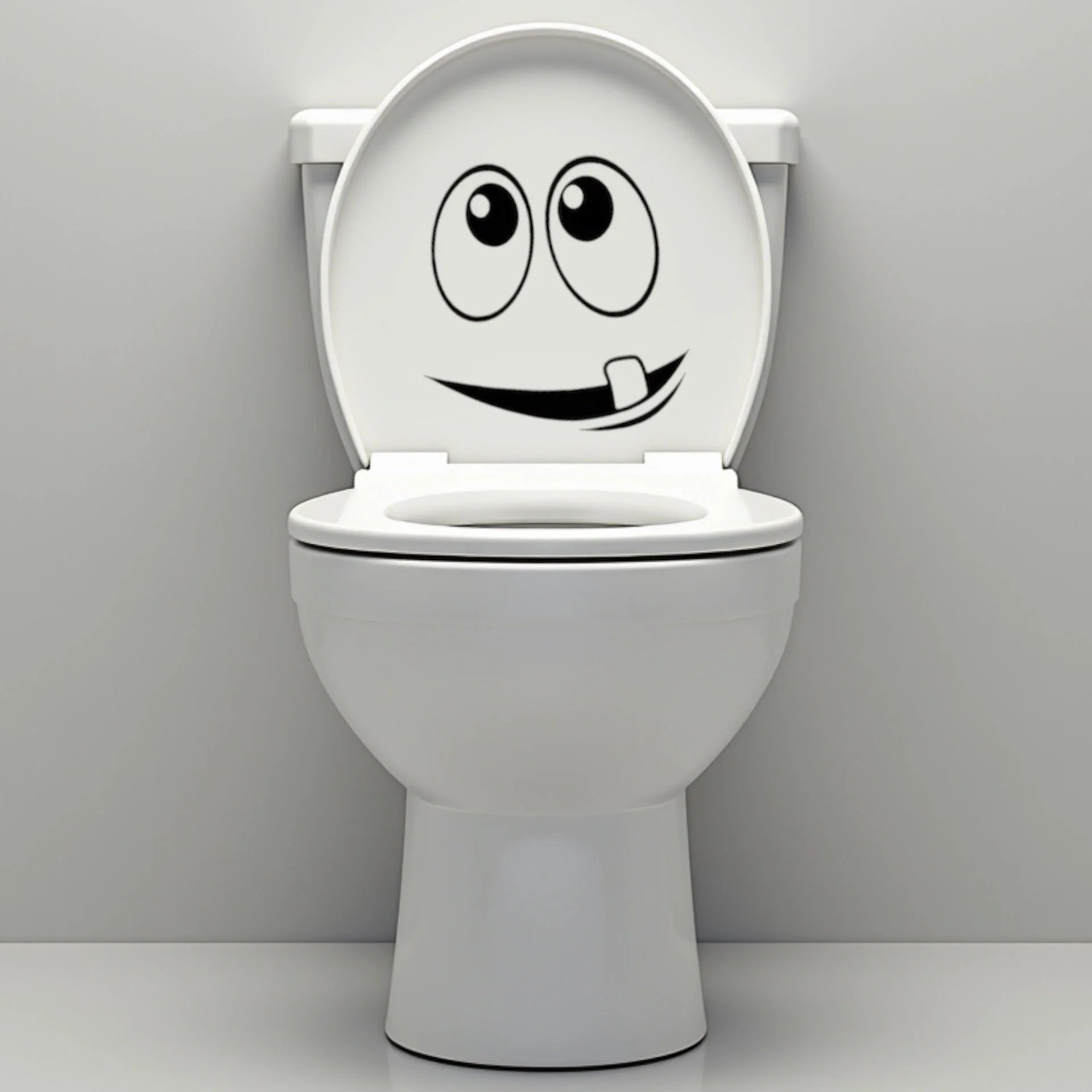 Funny Bathroom Vinyl Decal: Toilet Decor Sticker