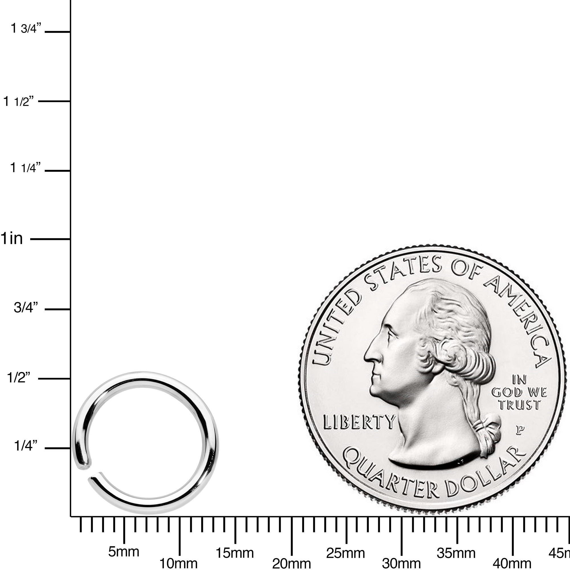 14G 3/8 Handcrafted Solid 14k White Gold Seamless Circular Ring