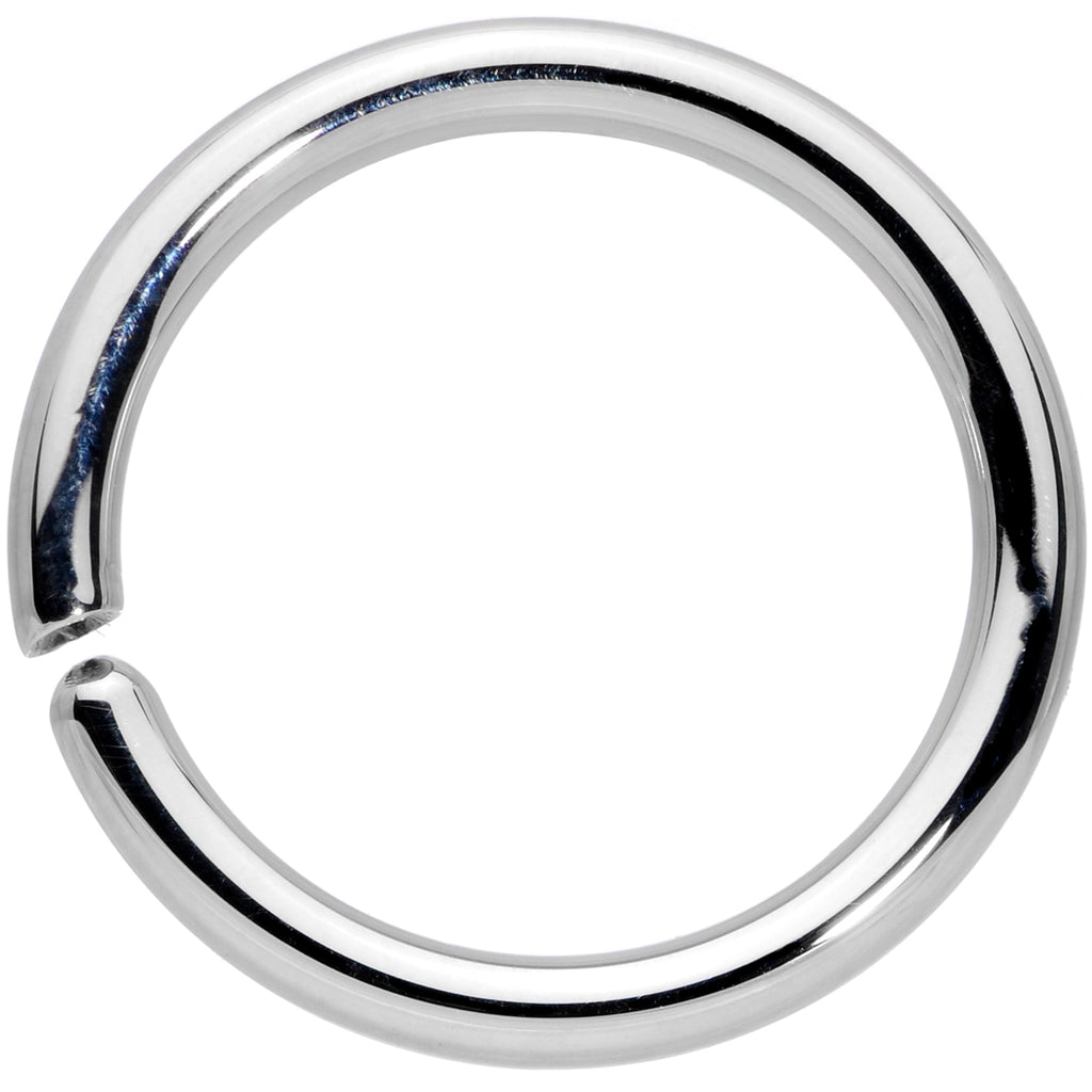 14G 7/16 Handcrafted Solid 14k White Gold Seamless Circular Ring