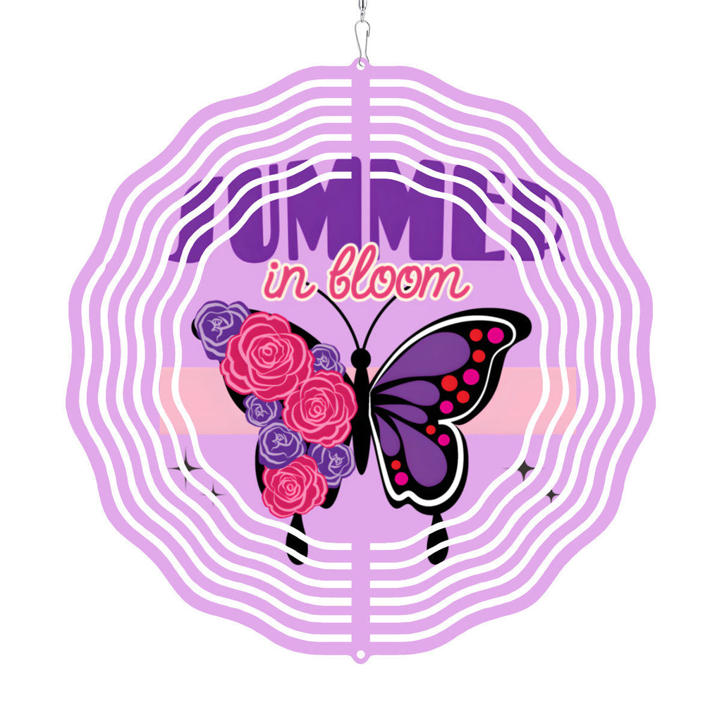 Summer in Bloom Butterfly Purple Wind Spinner Outdoor Decor