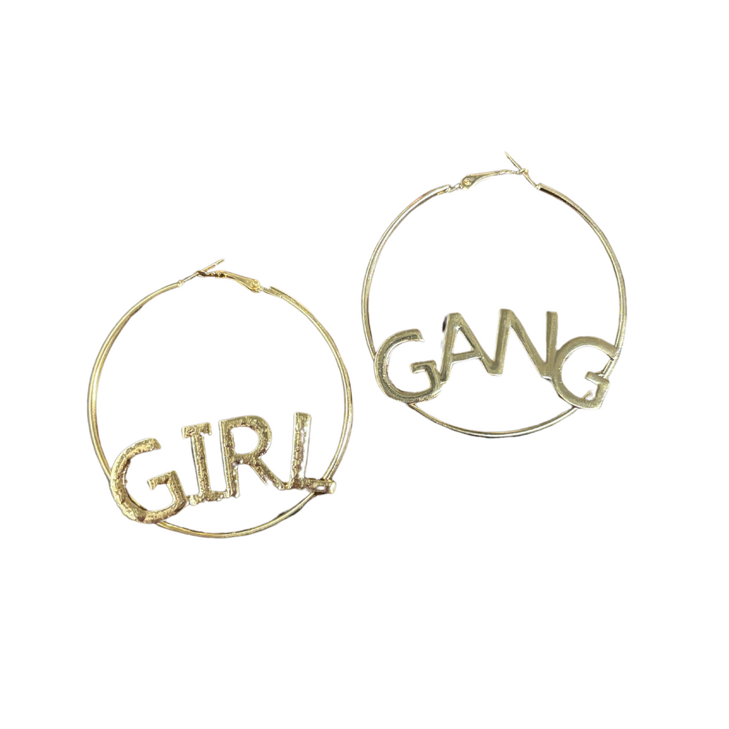 GIRL GANG Oversize Gold Hoop Earrings
