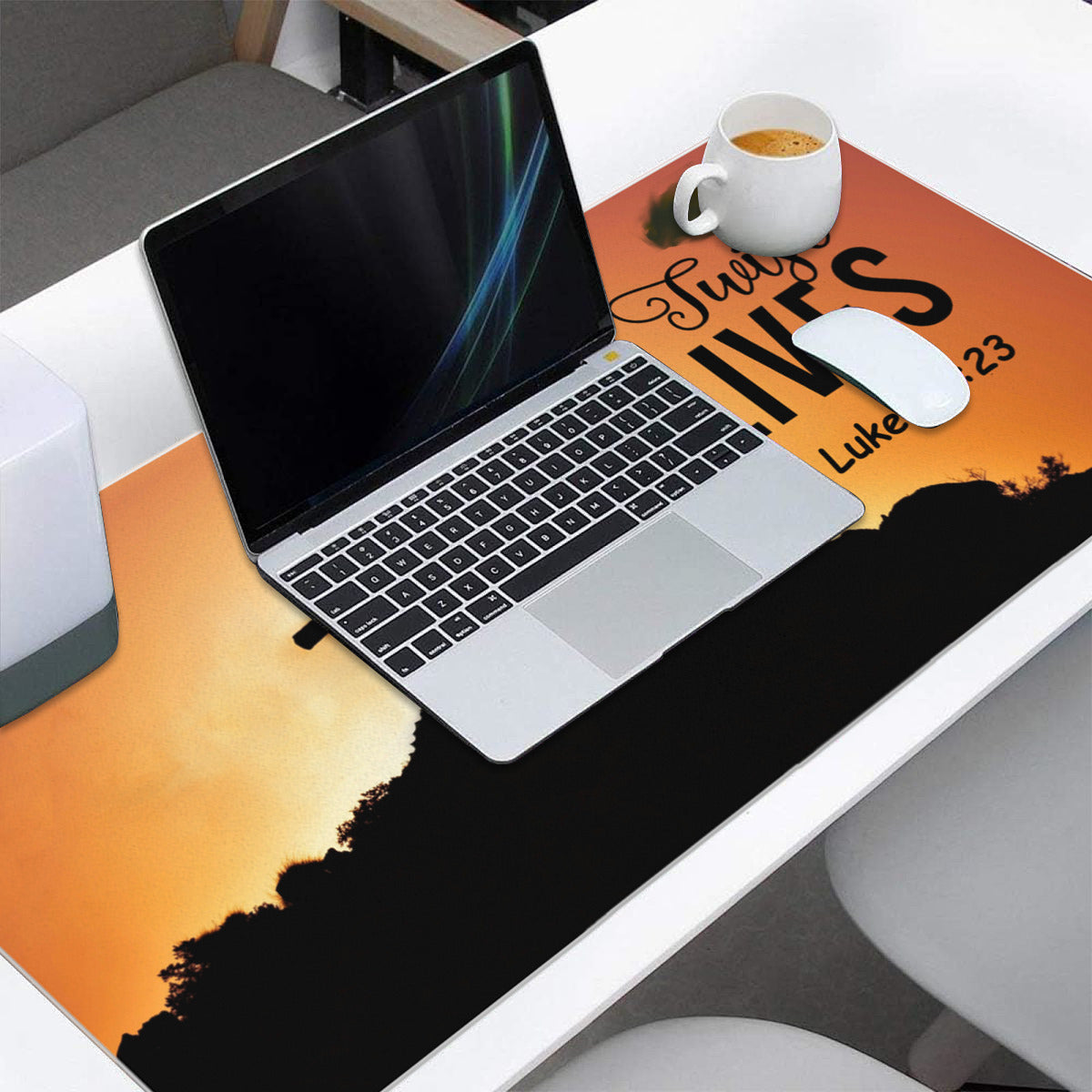 Plot Twist He Lives Faith Based Mousepad Desk Mat - available in 2 sizes