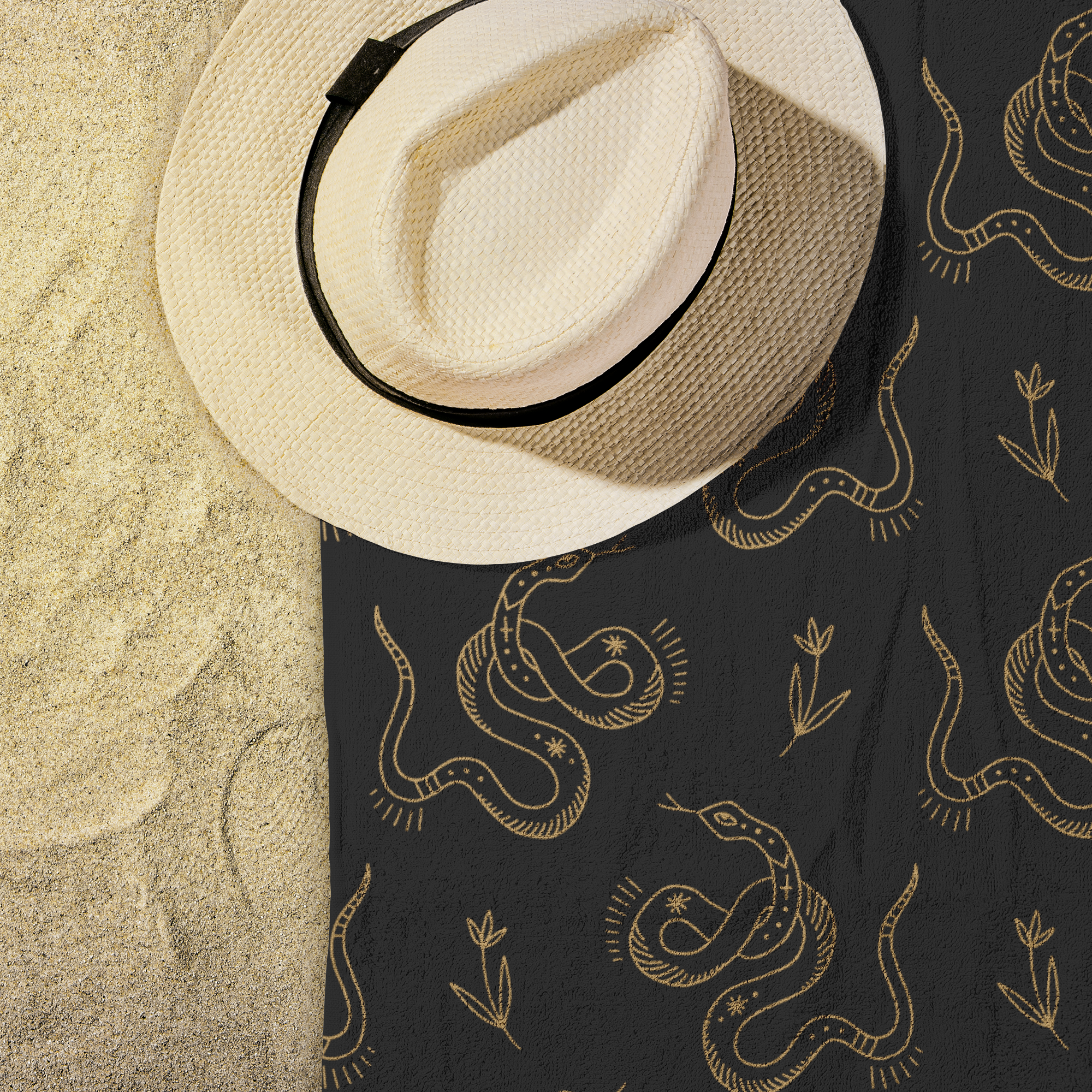 Gilded Fang Bath and Beach Towel