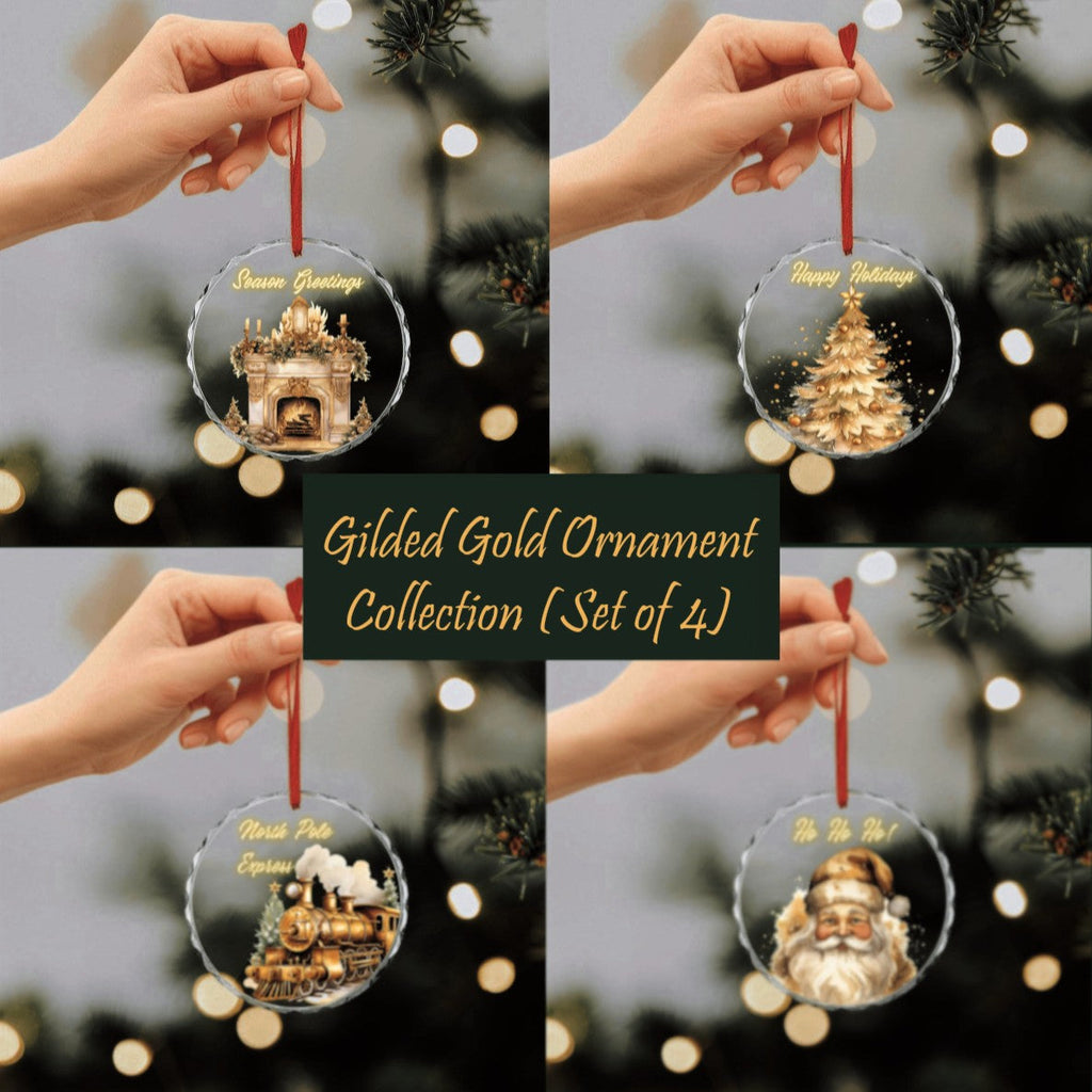 Gilded Gold Holiday Ornament Collection (Set of 4)