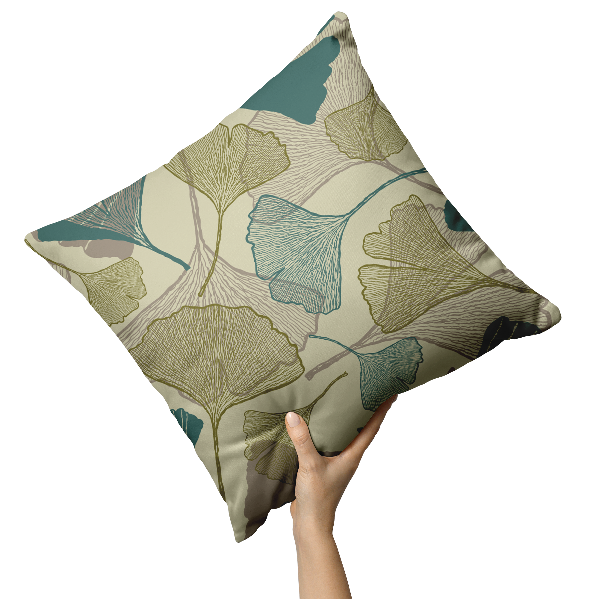 "Ginkgo Leaves" Throw Pillow
