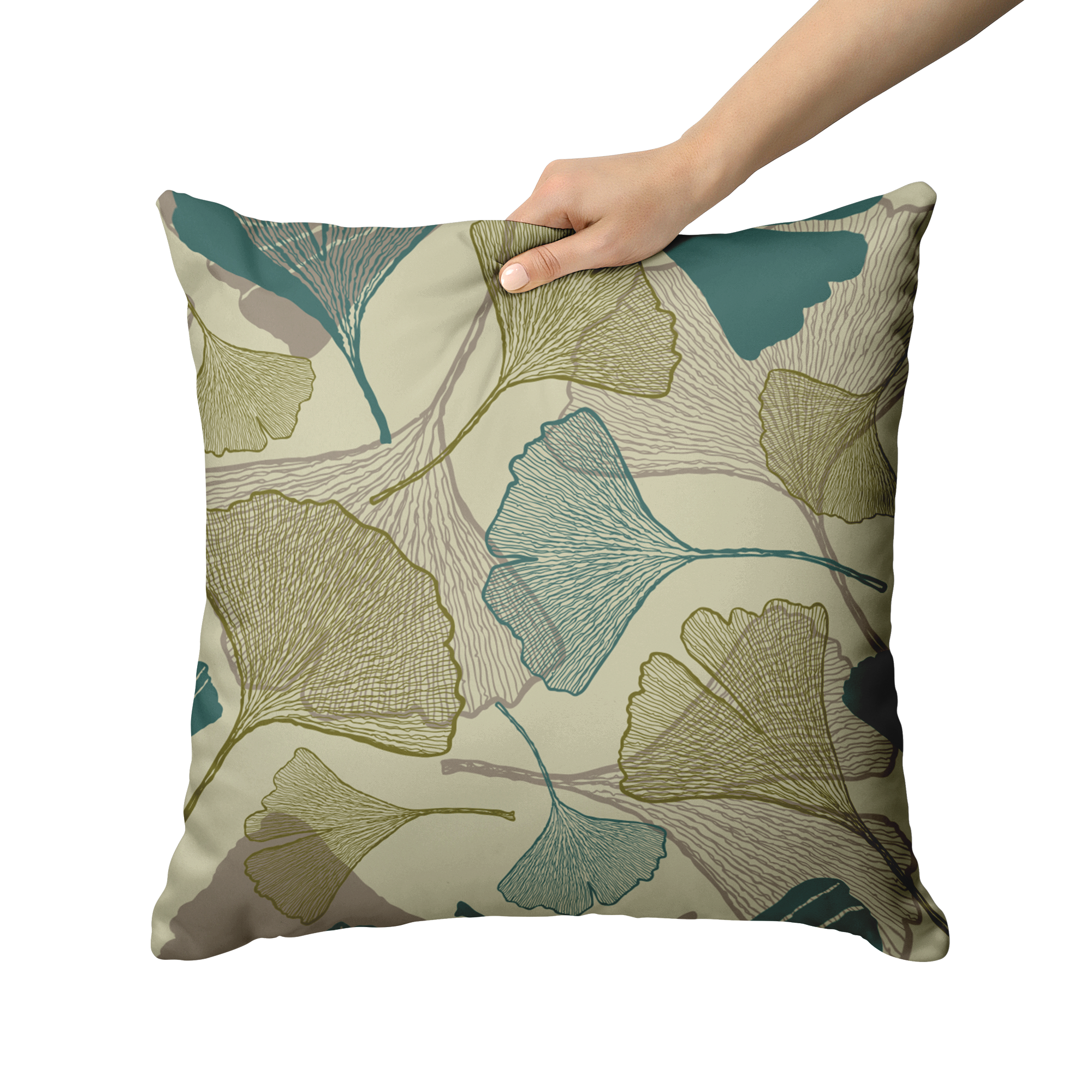 "Ginkgo Leaves" Throw Pillow