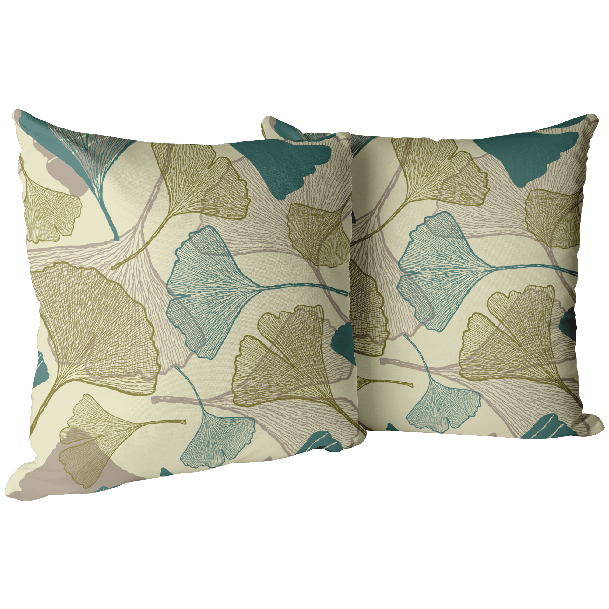 "Ginkgo Leaves" Throw Pillow