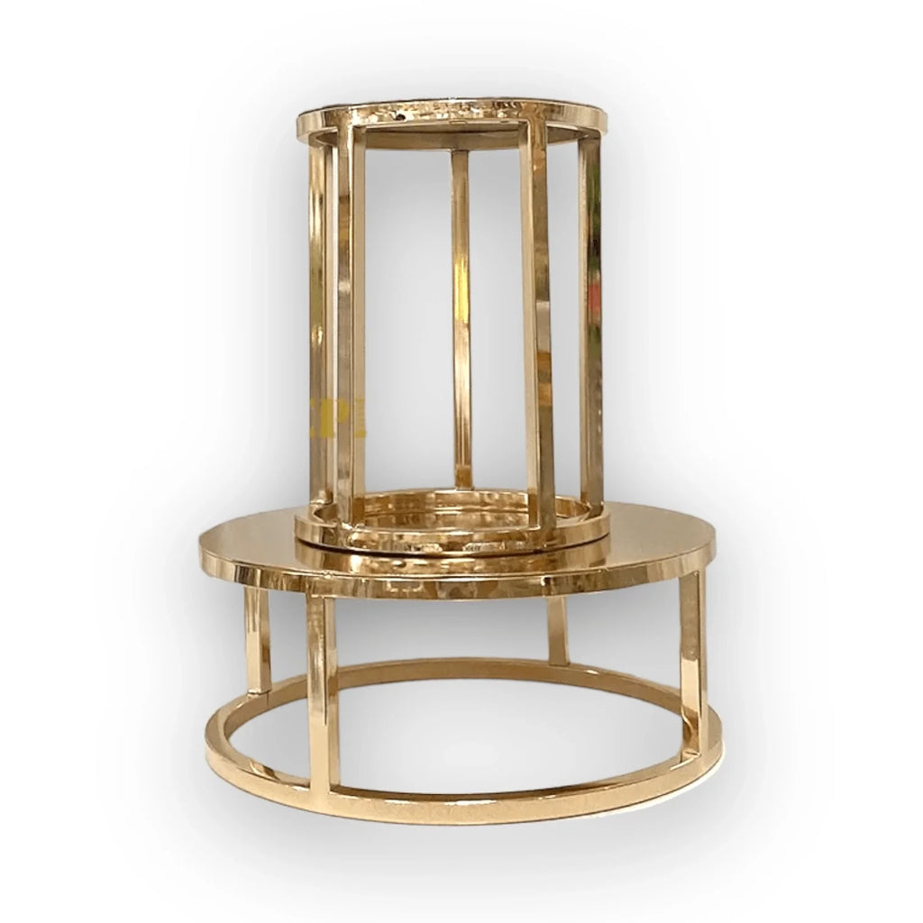 Gold Round Cake Dessert Stand Table Risers
